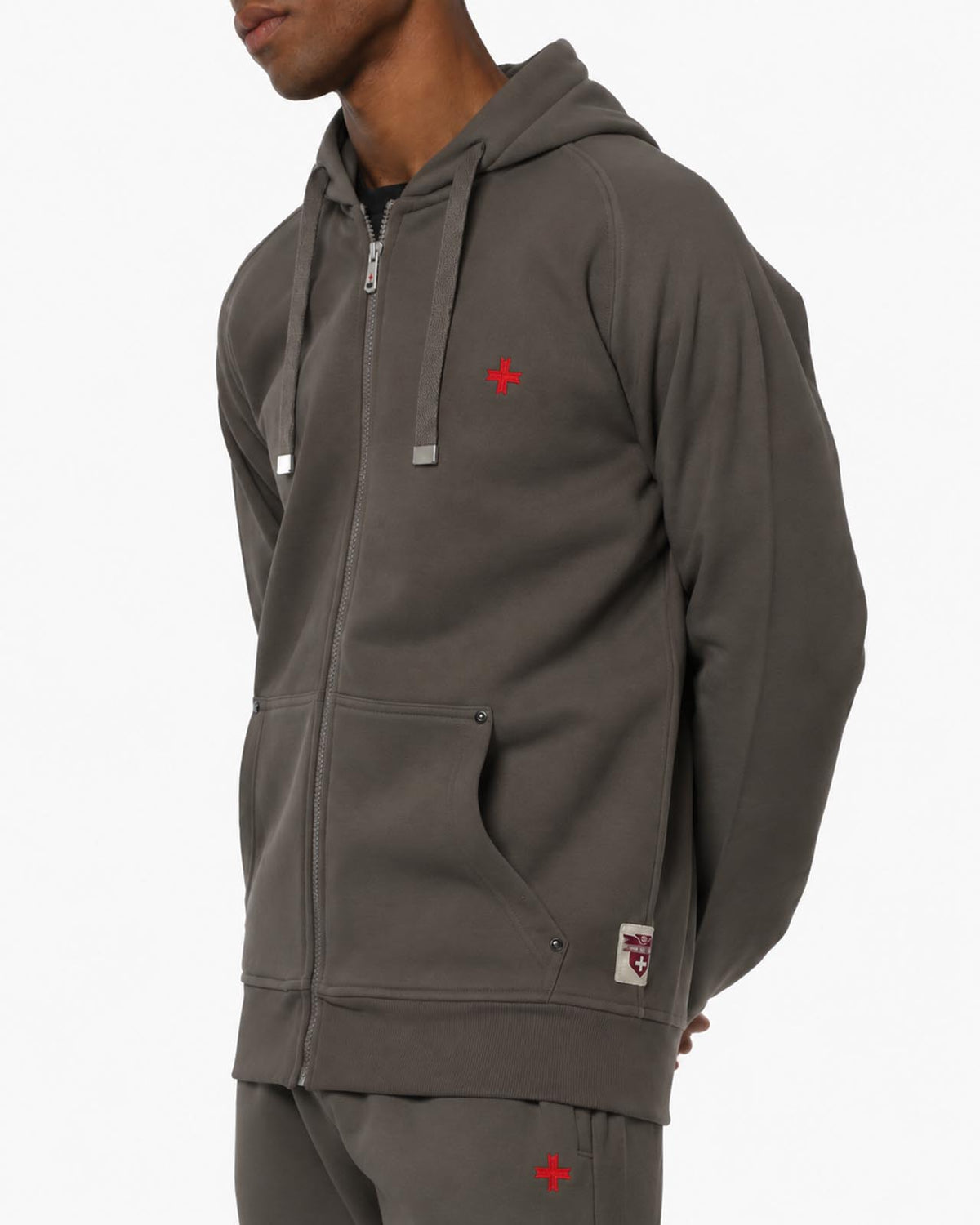 Felpa Carbon con cappuccio e zip