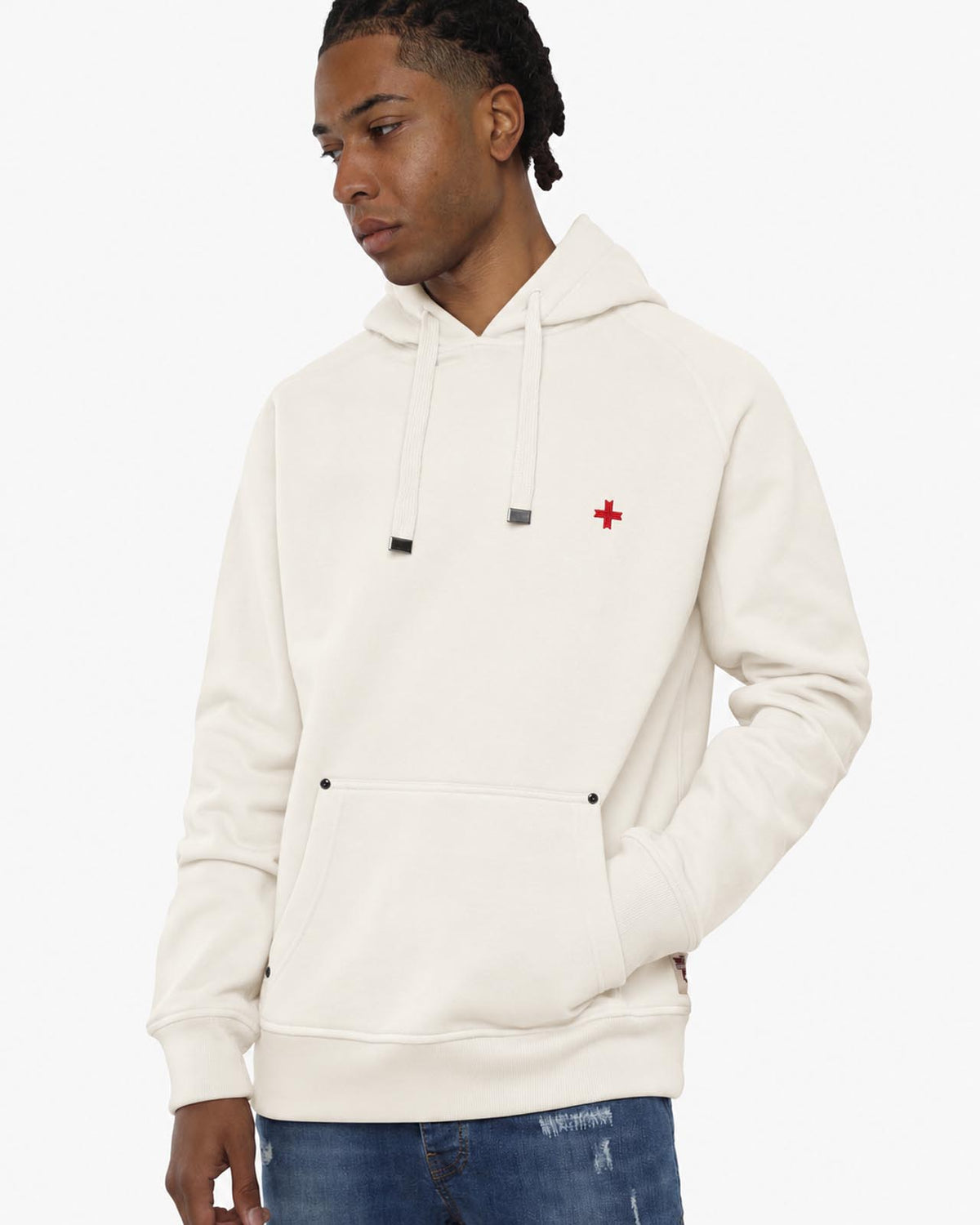 Felpa Carbon con cappuccio e manica raglan