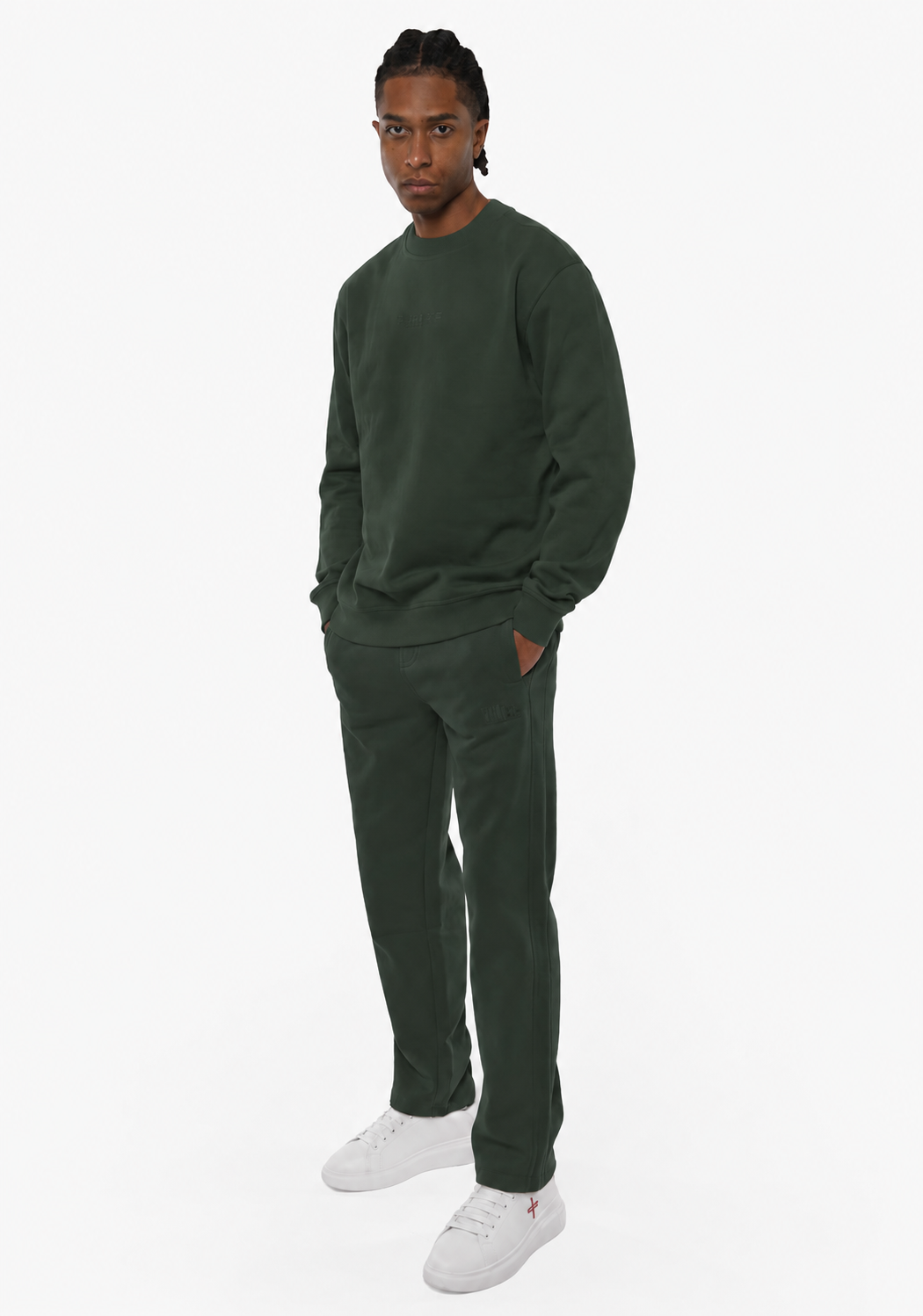 Pantaloni in felpa con ricamo in tono