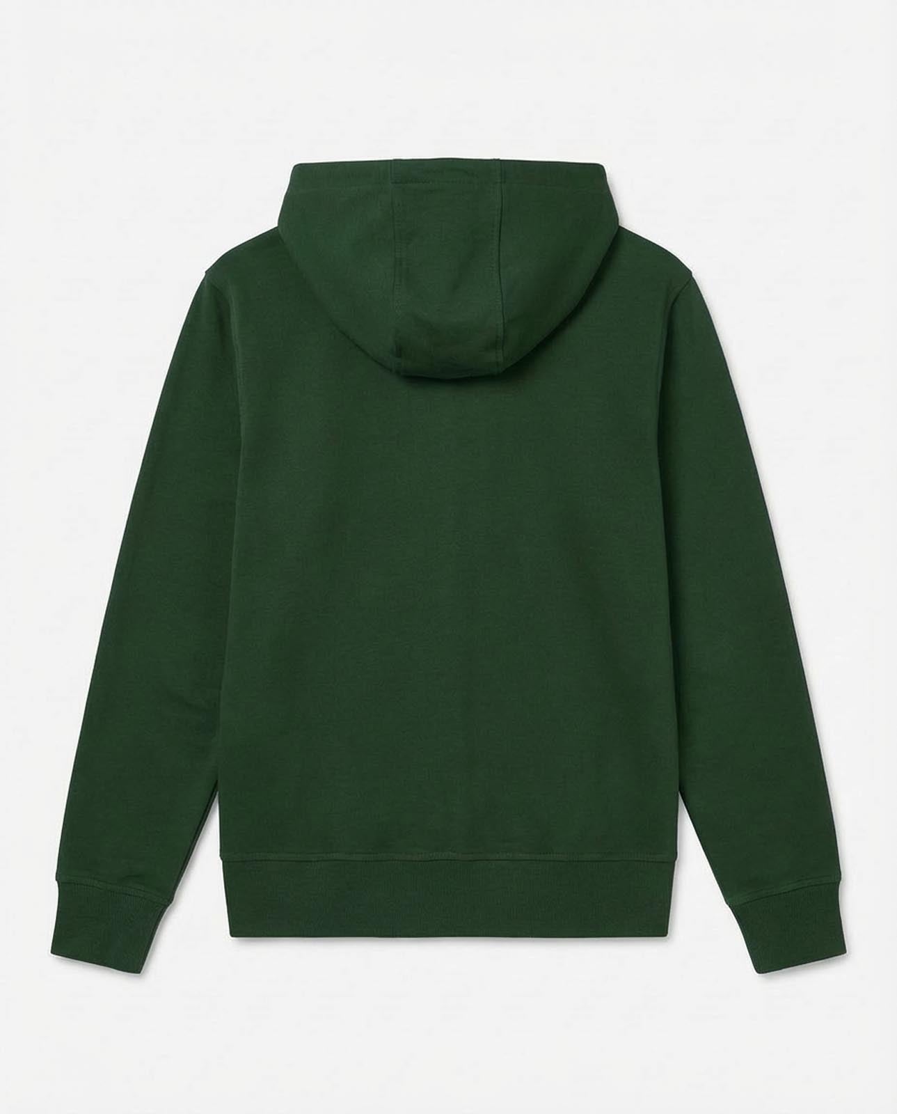 Felpa zip con cappuccio, logo ricamato lato cuore. Polso e fondo a coste