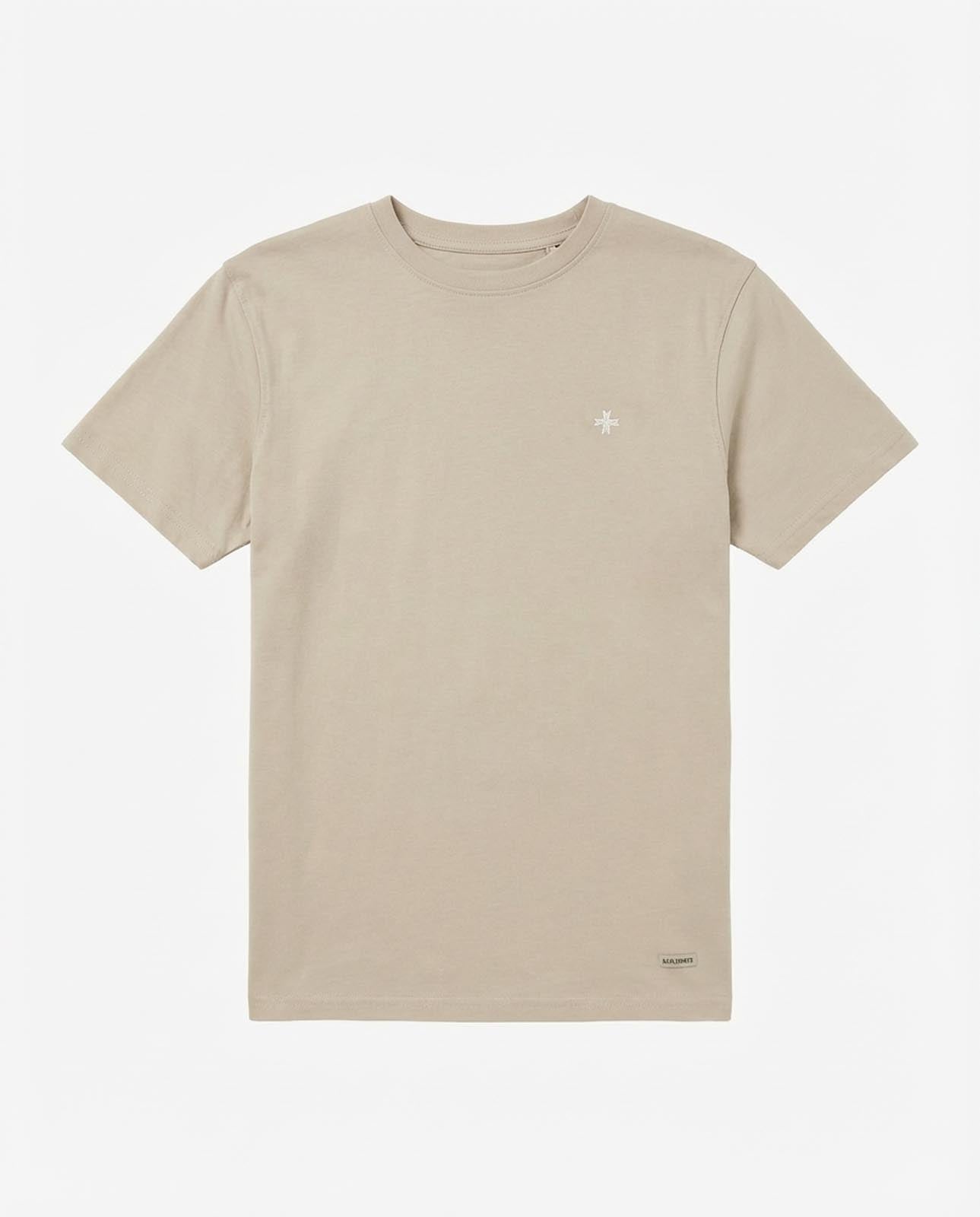 T-shirt girocollo maniche corte con micrologo ricamato