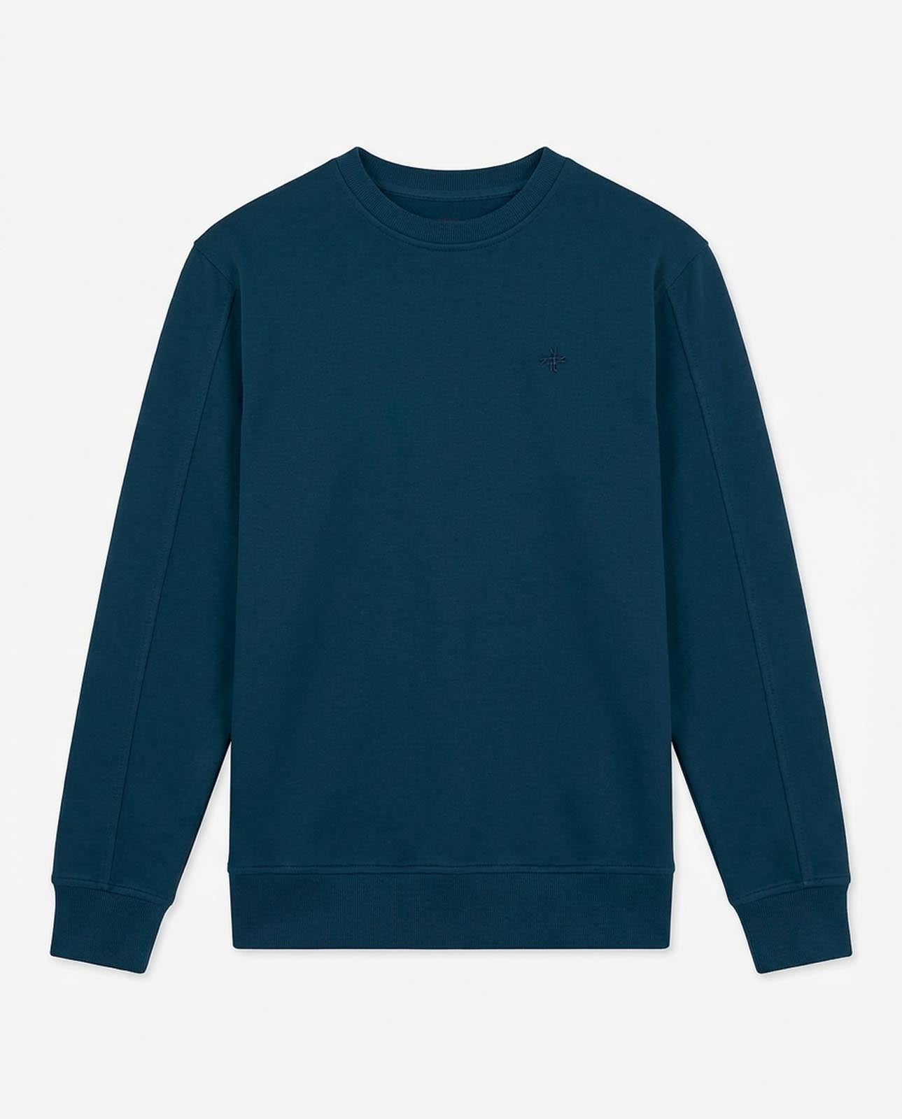 Felpa girocollo con logo ricamato lato cuore