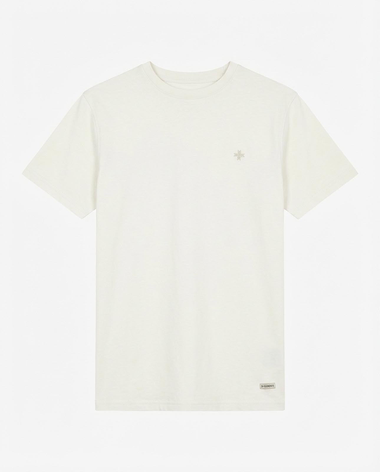 T-shirt girocollo maniche corte con micrologo ricamato