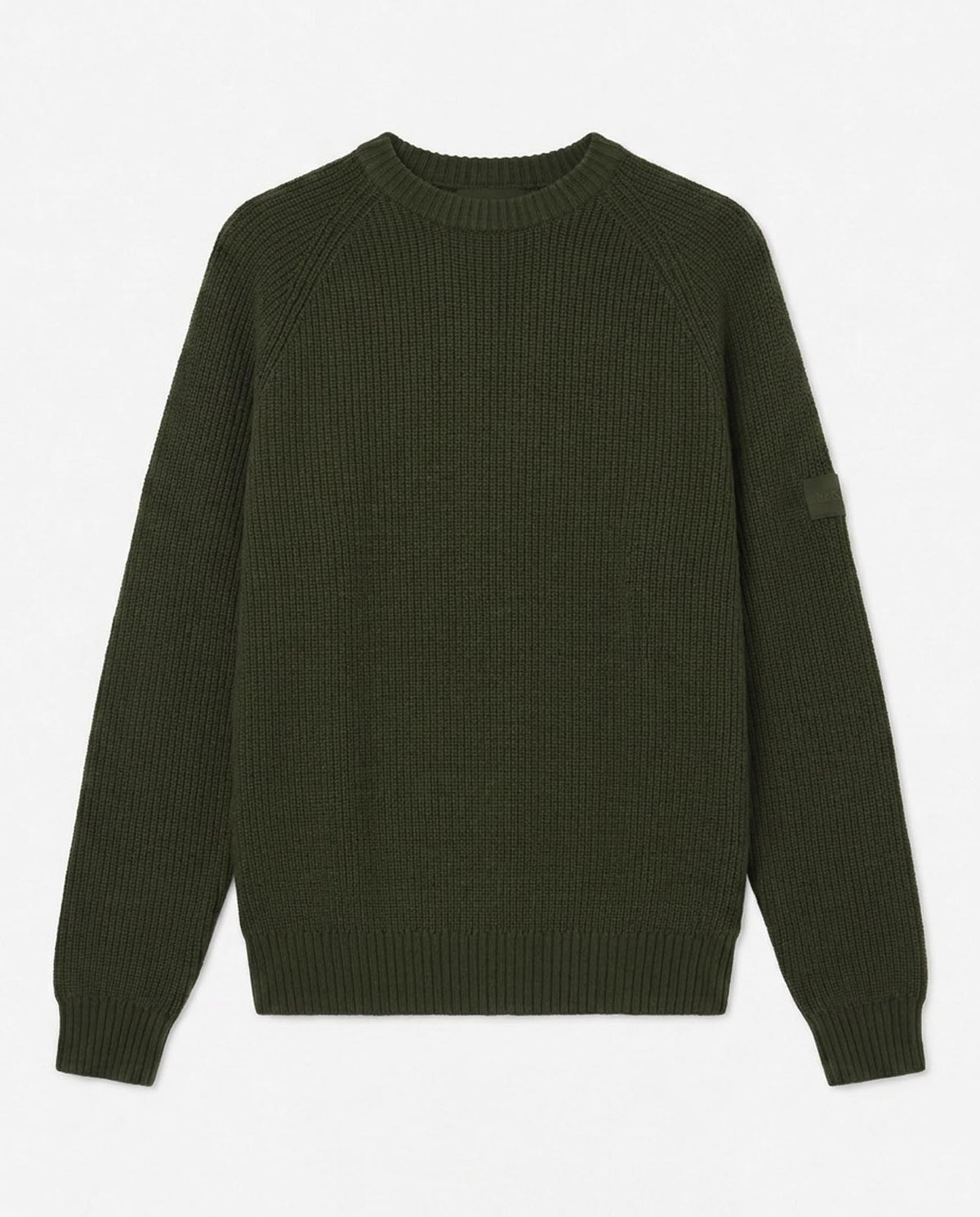 Maglia girocollo manica raglan con patch ricamato