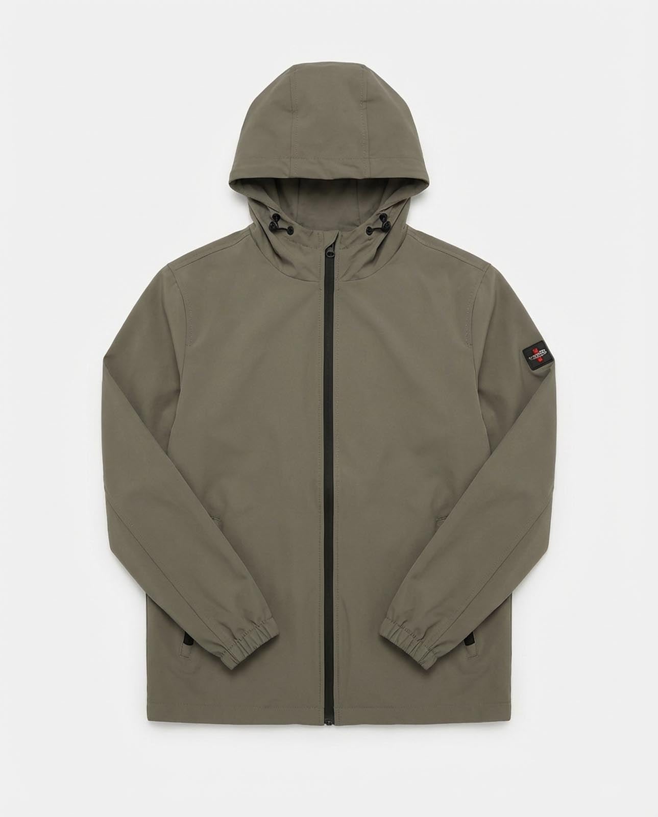 Giubbino zip con cappuccio e chiusura frontale