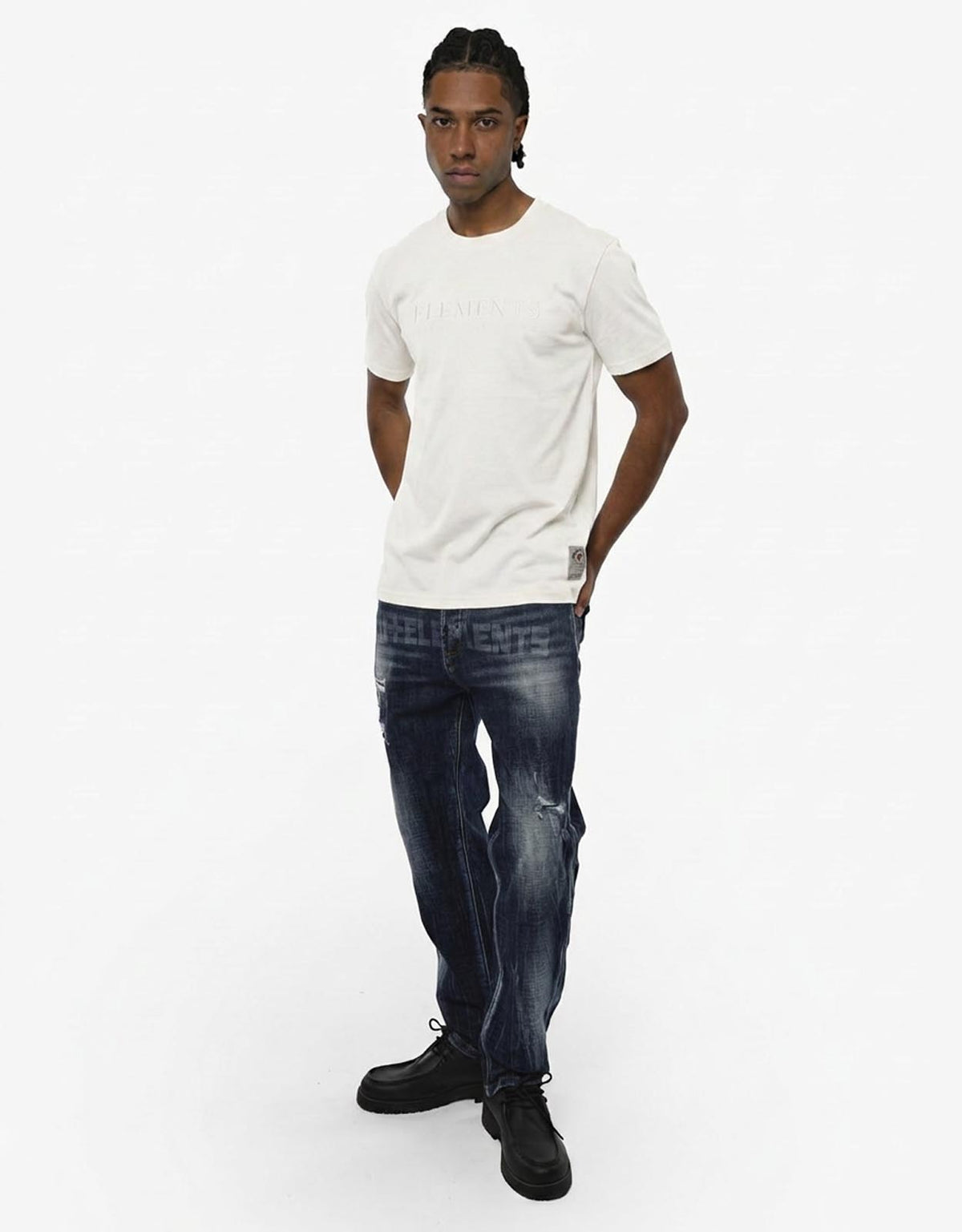 T-shirt a mezze maniche con ricamo in tono