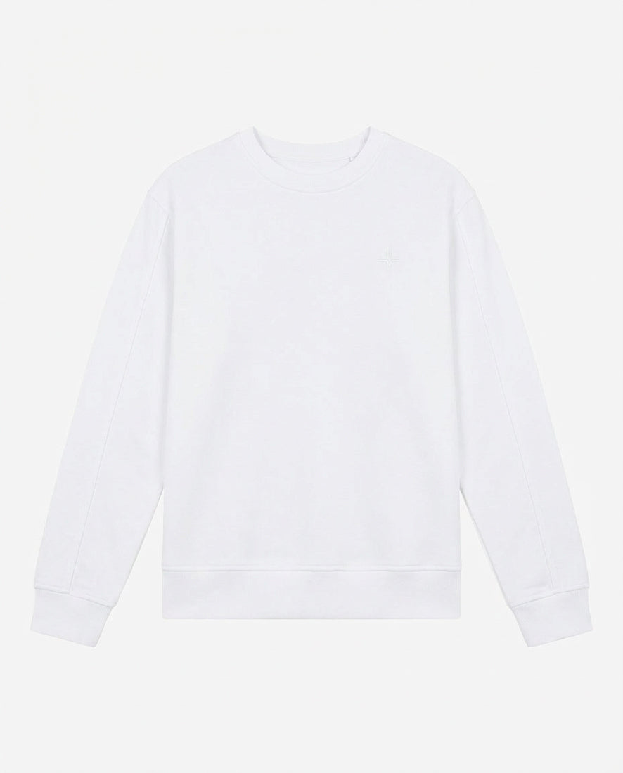 Felpa girocollo, logo ricamato lato cuore. Polso e fondo a coste