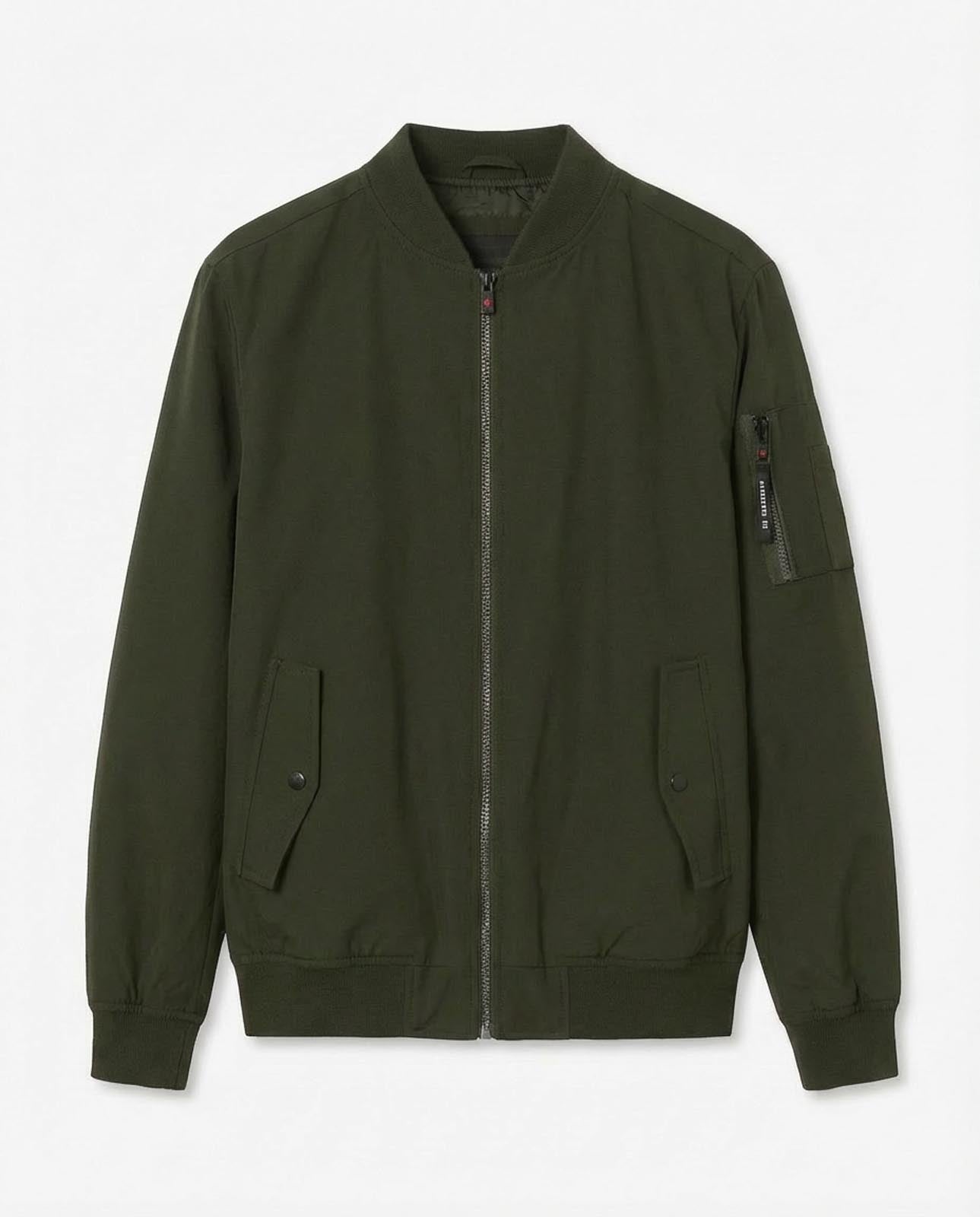 Bomber aviatore in twill con tasche a pattina