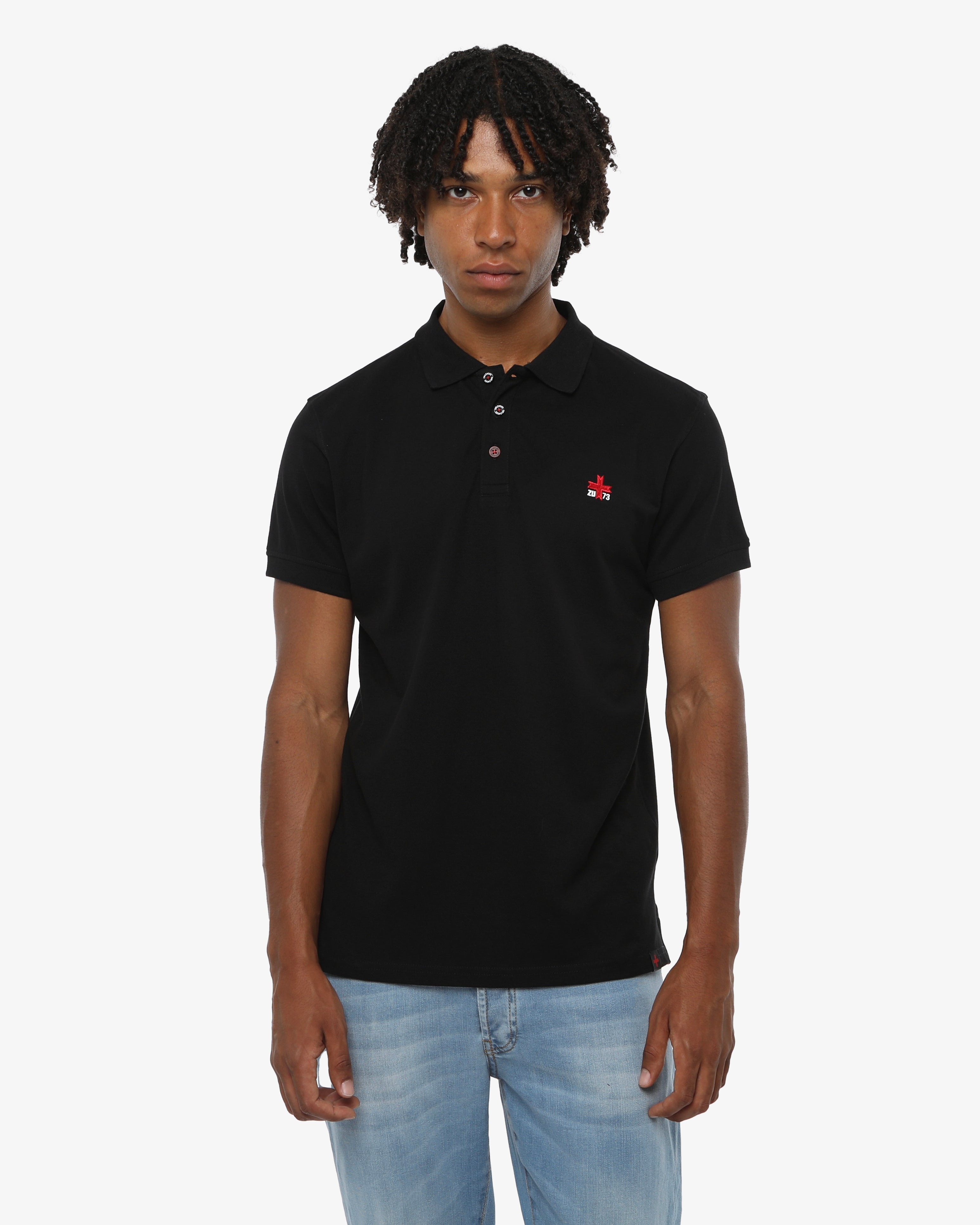Polo piquet in puro cotone con logo ricamato e bottoni logati