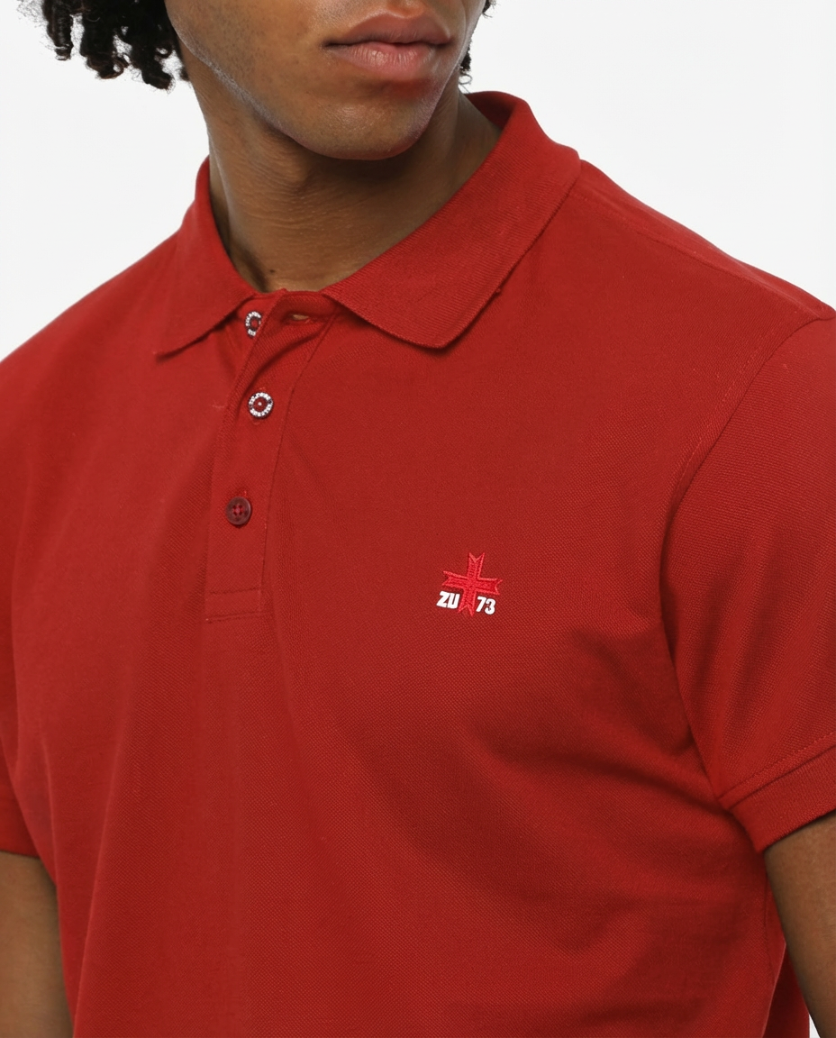 Polo piquet in puro cotone con logo ricamato e bottoni logati