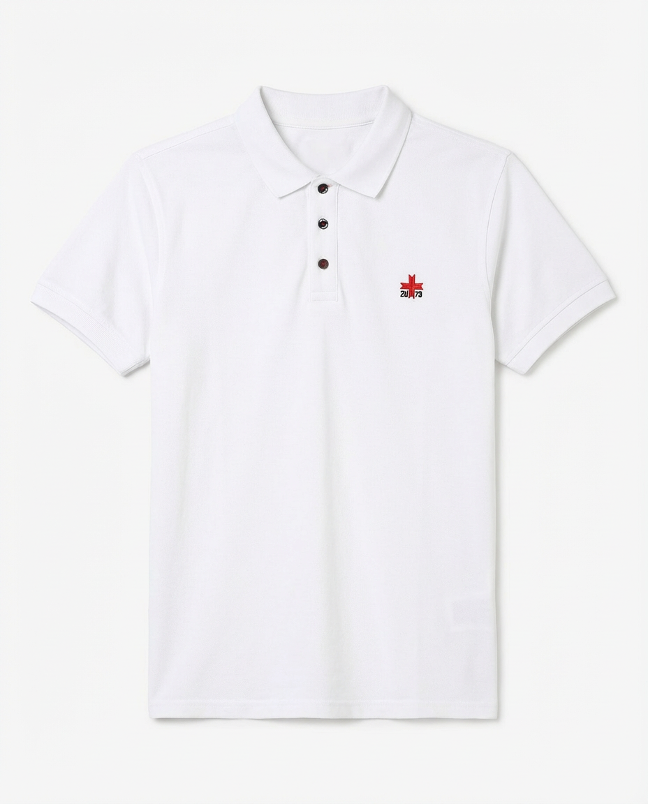Polo piquet in puro cotone con logo ricamato e bottoni logati