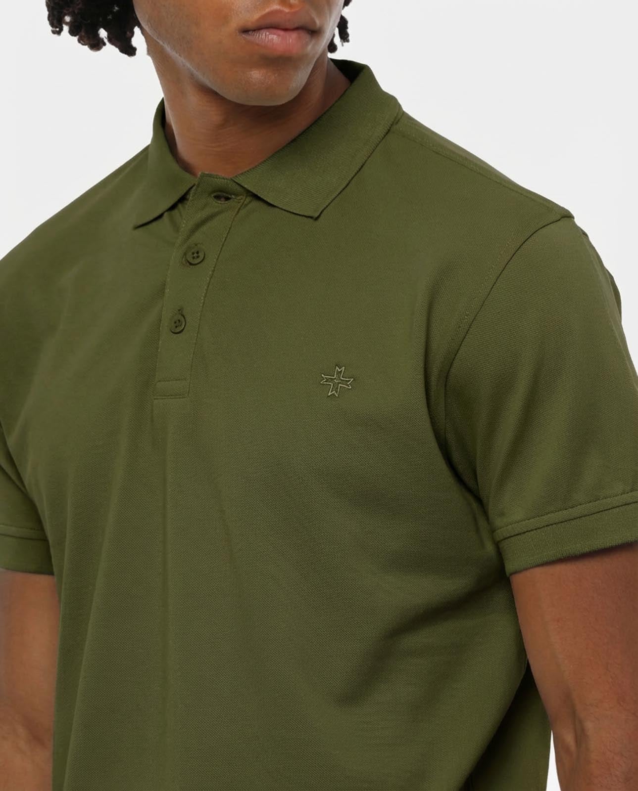 Polo in piquet con logo ricamato e dettagli sul fondo