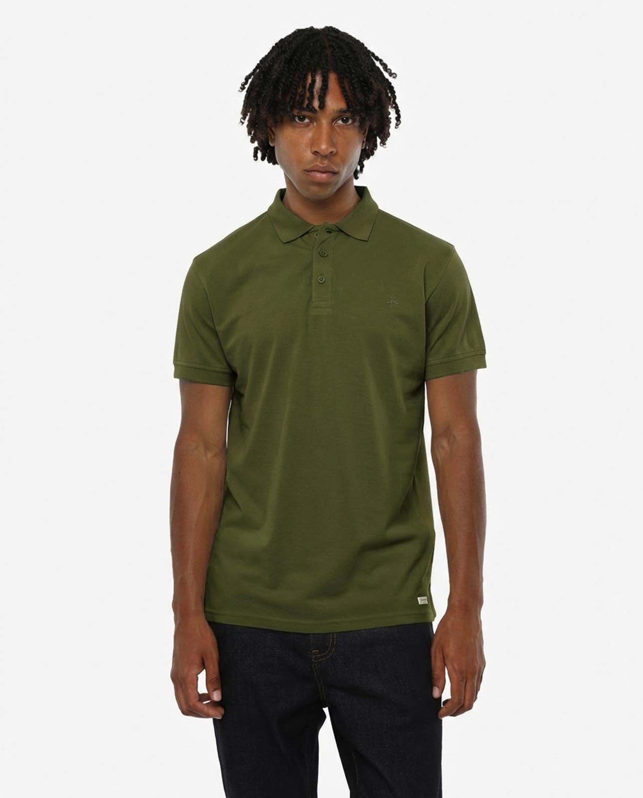 Polo in piquet con logo ricamato e dettagli sul fondo