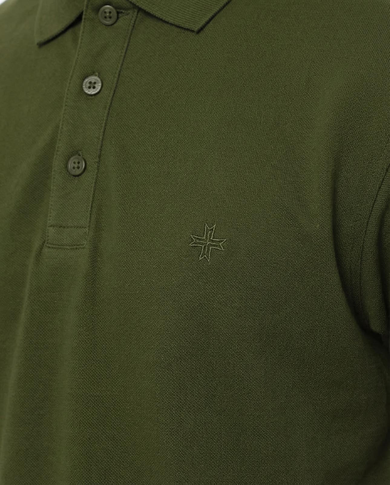 Polo in piquet con logo ricamato e dettagli sul fondo