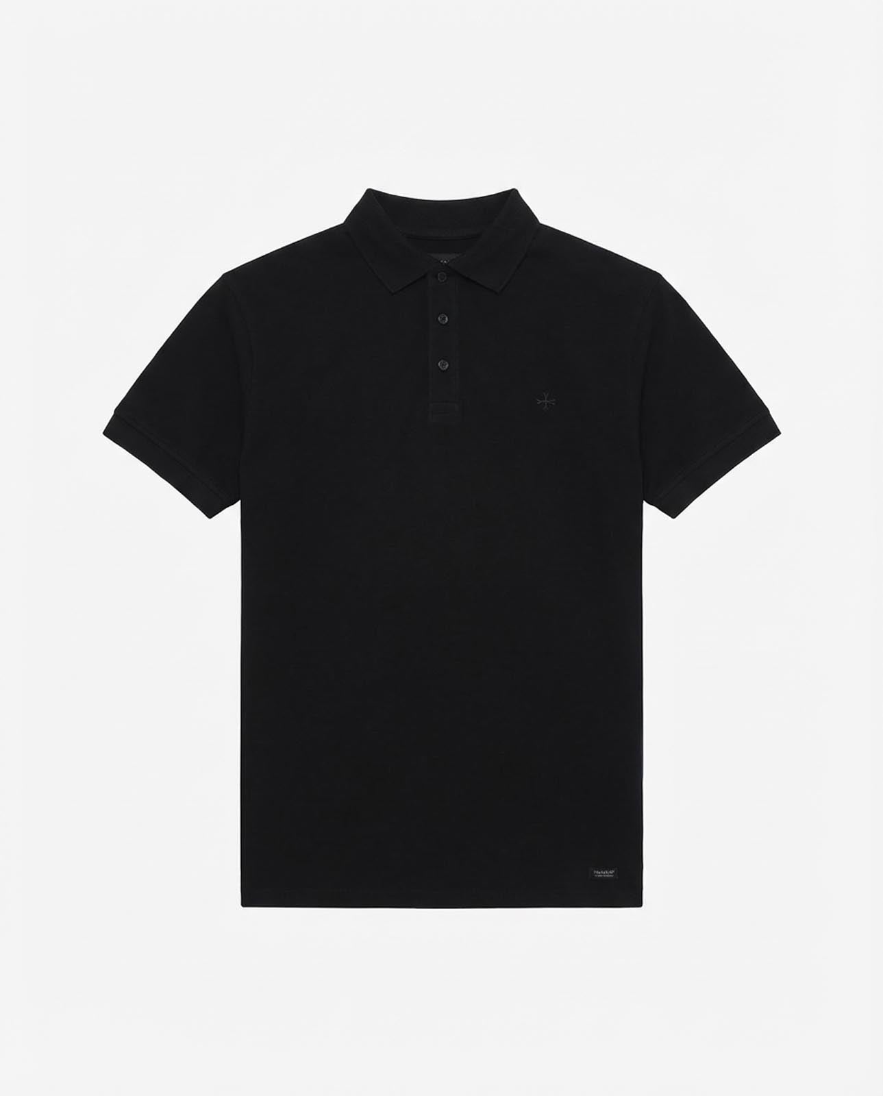 Polo in piquet con logo ricamato e dettagli sul fondo