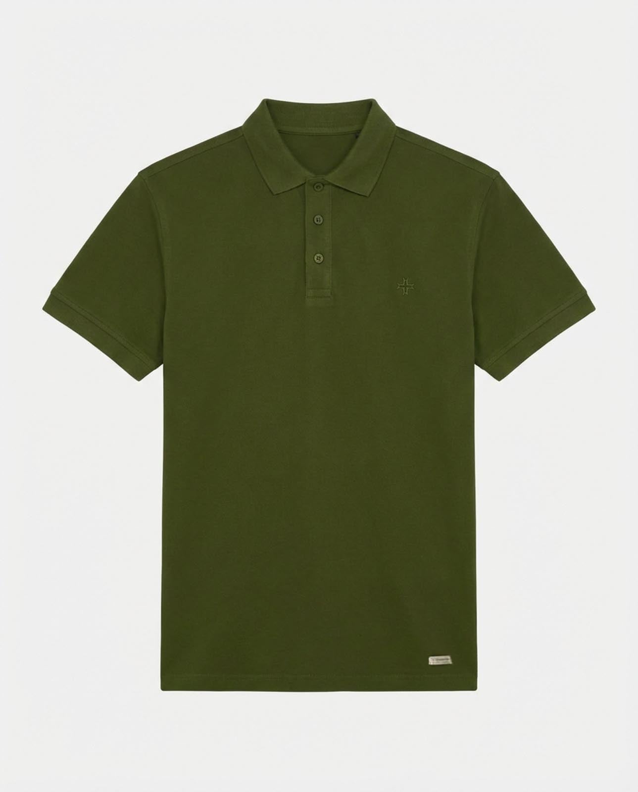 Polo in piquet con logo ricamato e dettagli sul fondo