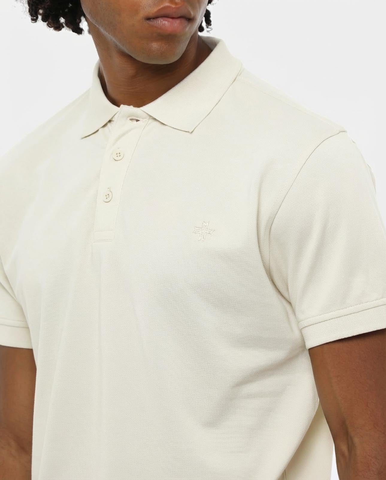 Polo in piquet con logo ricamato e dettagli sul fondo