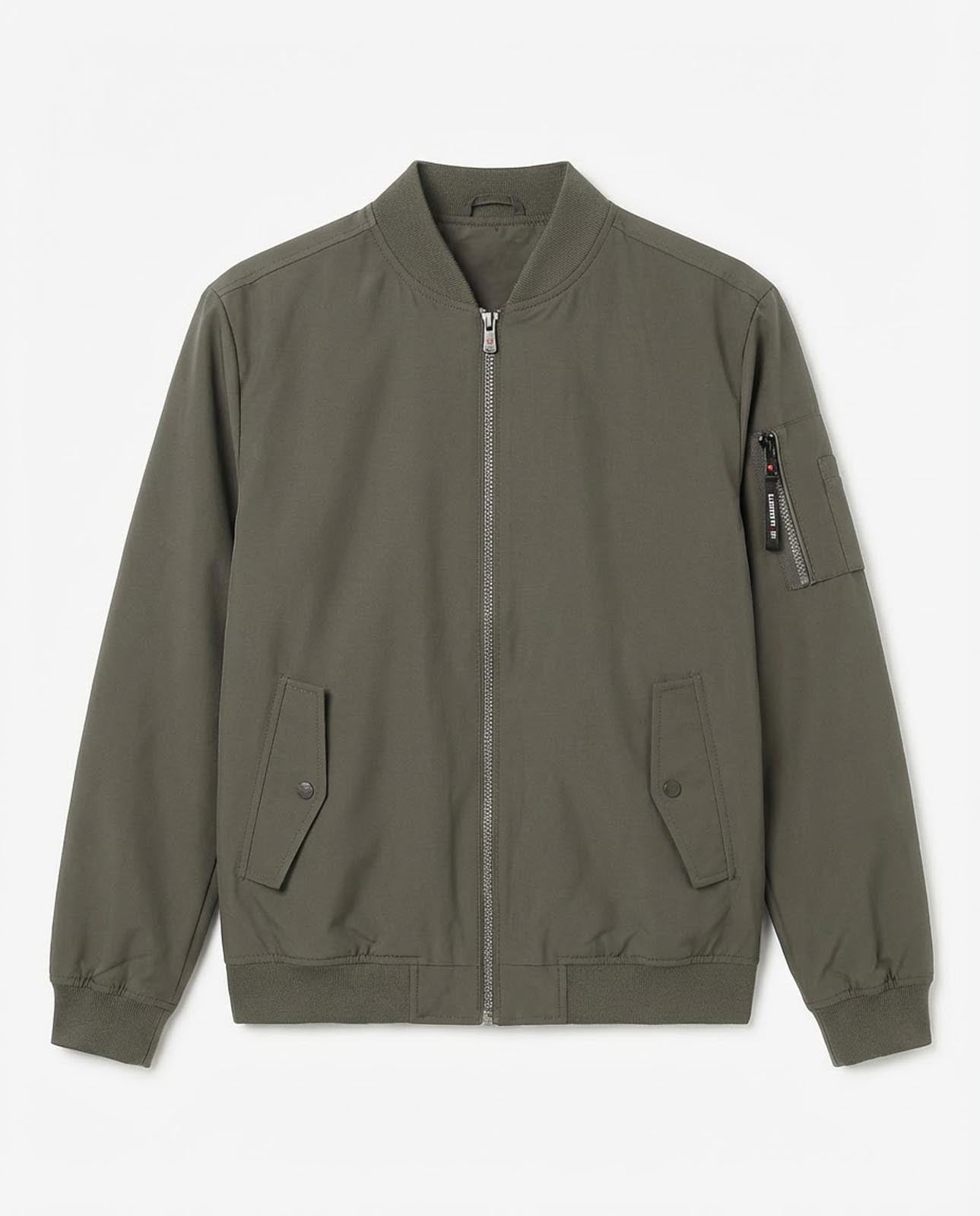 Bomber aviatore in twill con tasche a pattina