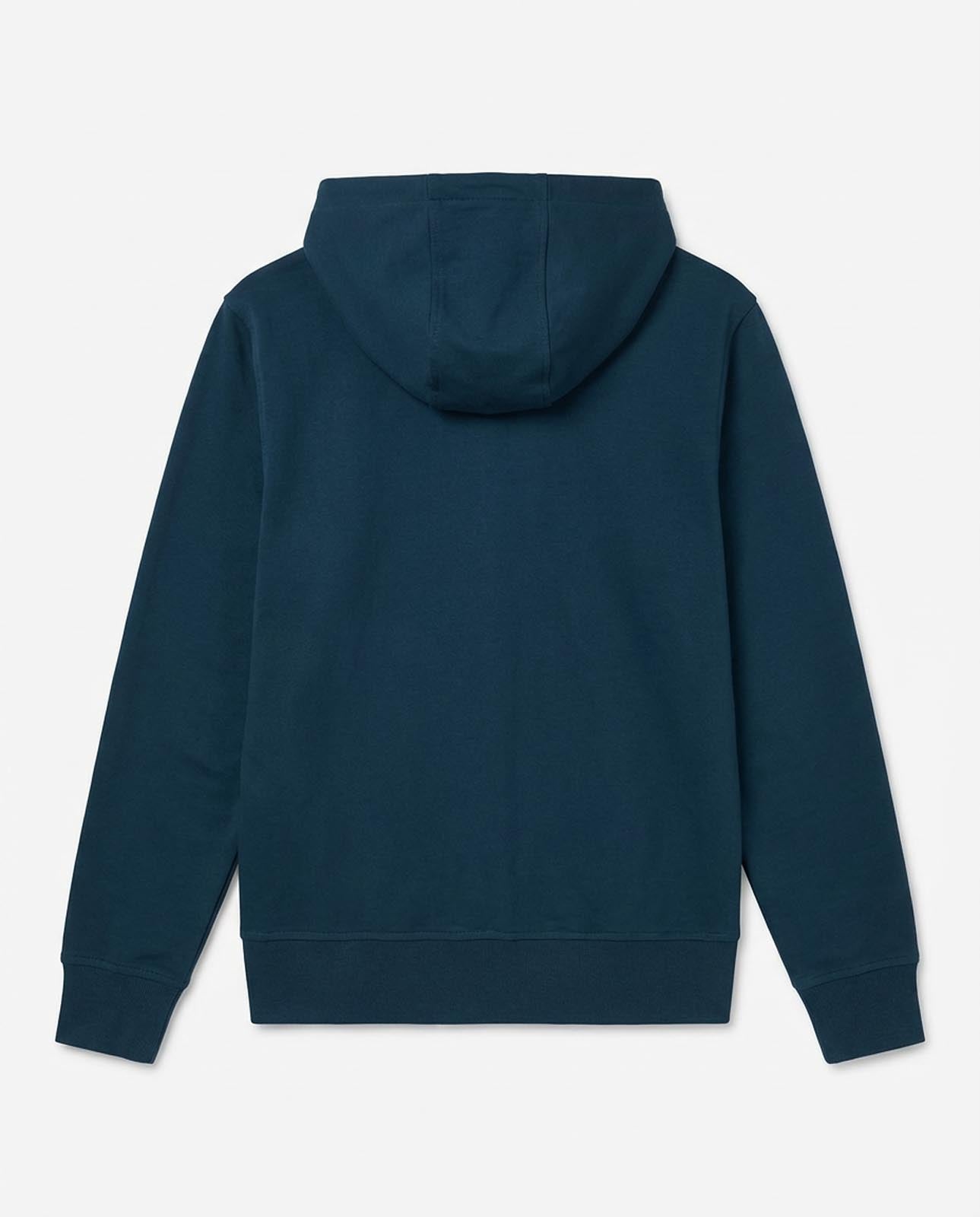 Felpa zip con cappuccio, logo ricamato lato cuore. Polso e fondo a coste