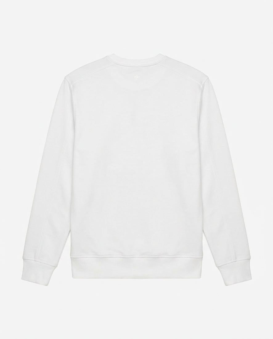 Felpa girocollo, logo ricamato lato cuore. Polso e fondo a coste