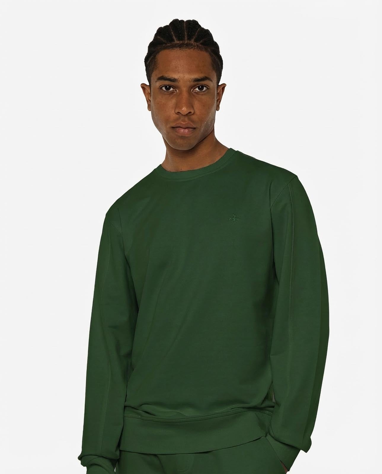 Felpa girocollo con logo ricamato lato cuore