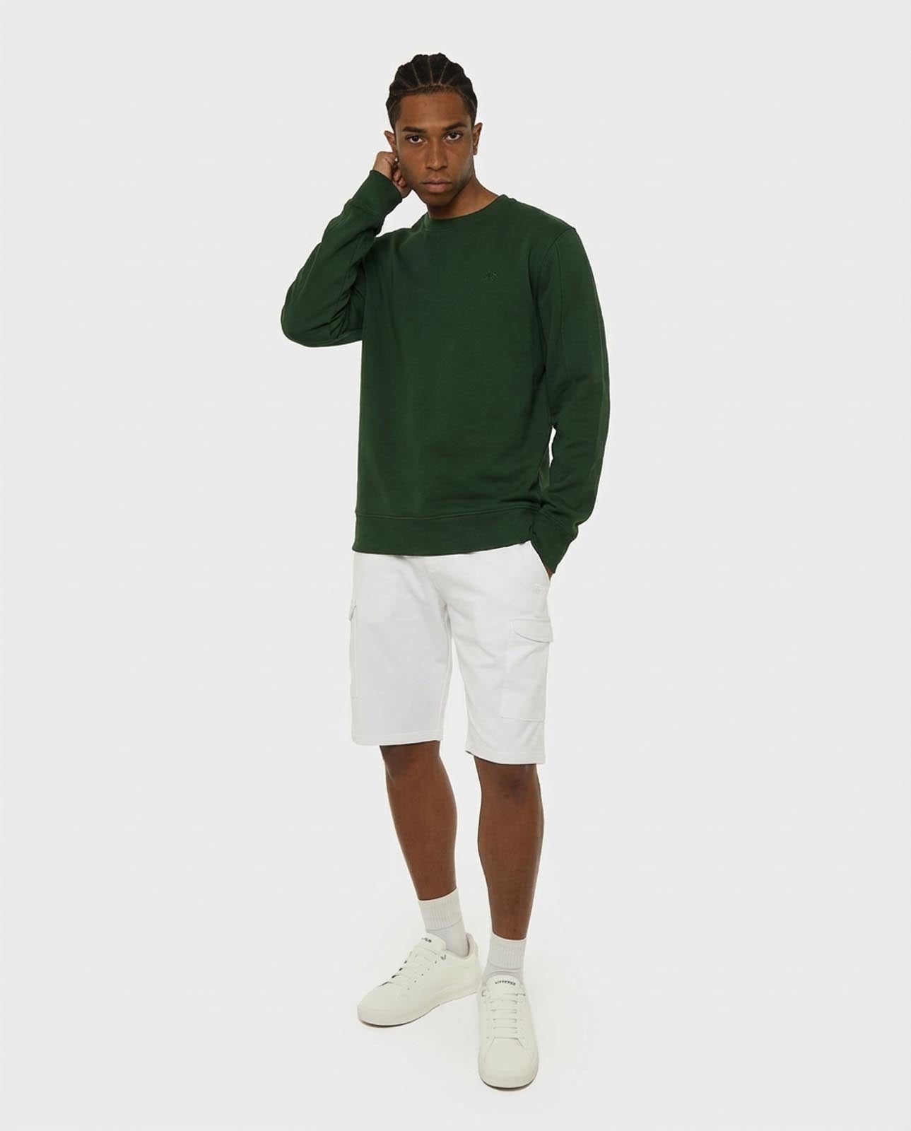 Felpa girocollo con logo ricamato lato cuore