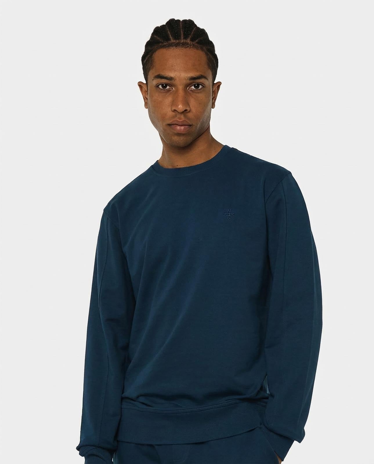 Felpa girocollo con logo ricamato lato cuore