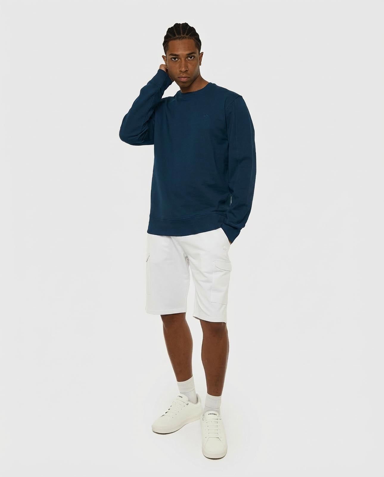 Felpa girocollo con logo ricamato lato cuore