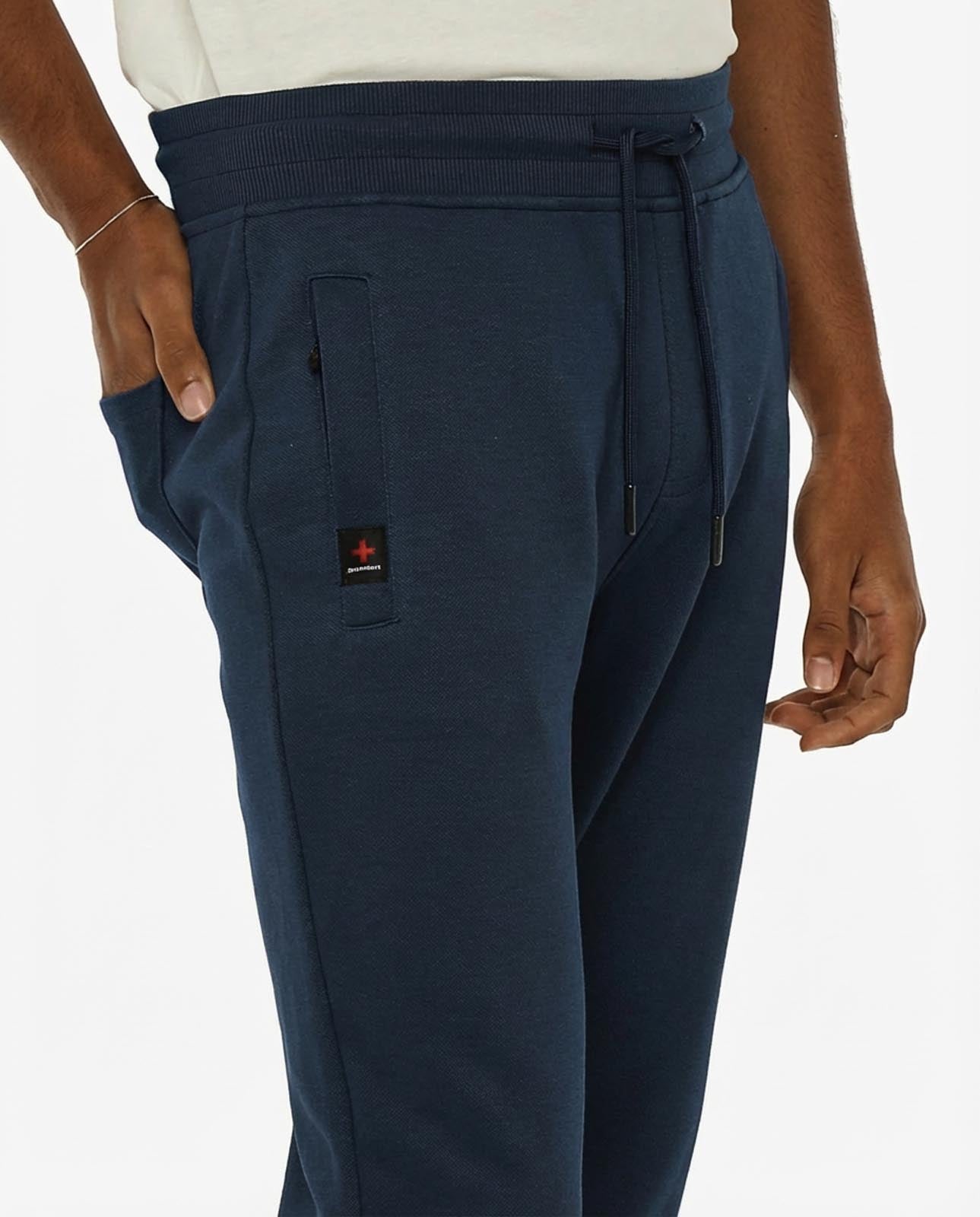 Pantaloni felpa in piquet con tasche con zip