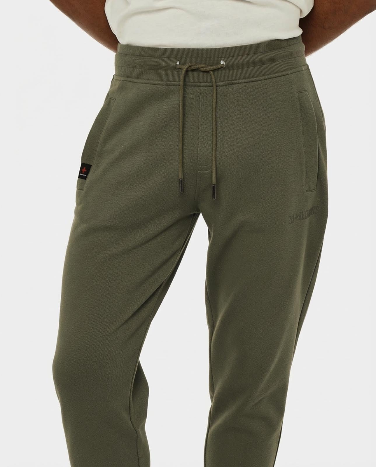 Pantaloni felpa in piquet con tasche con zip