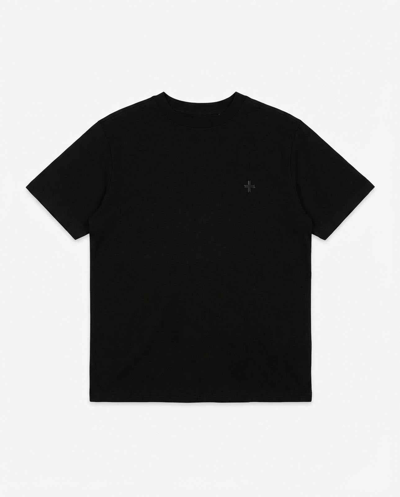 T-shirt girocollo maniche corte, logo stampato lato cuore in tono e stampa sul dietro