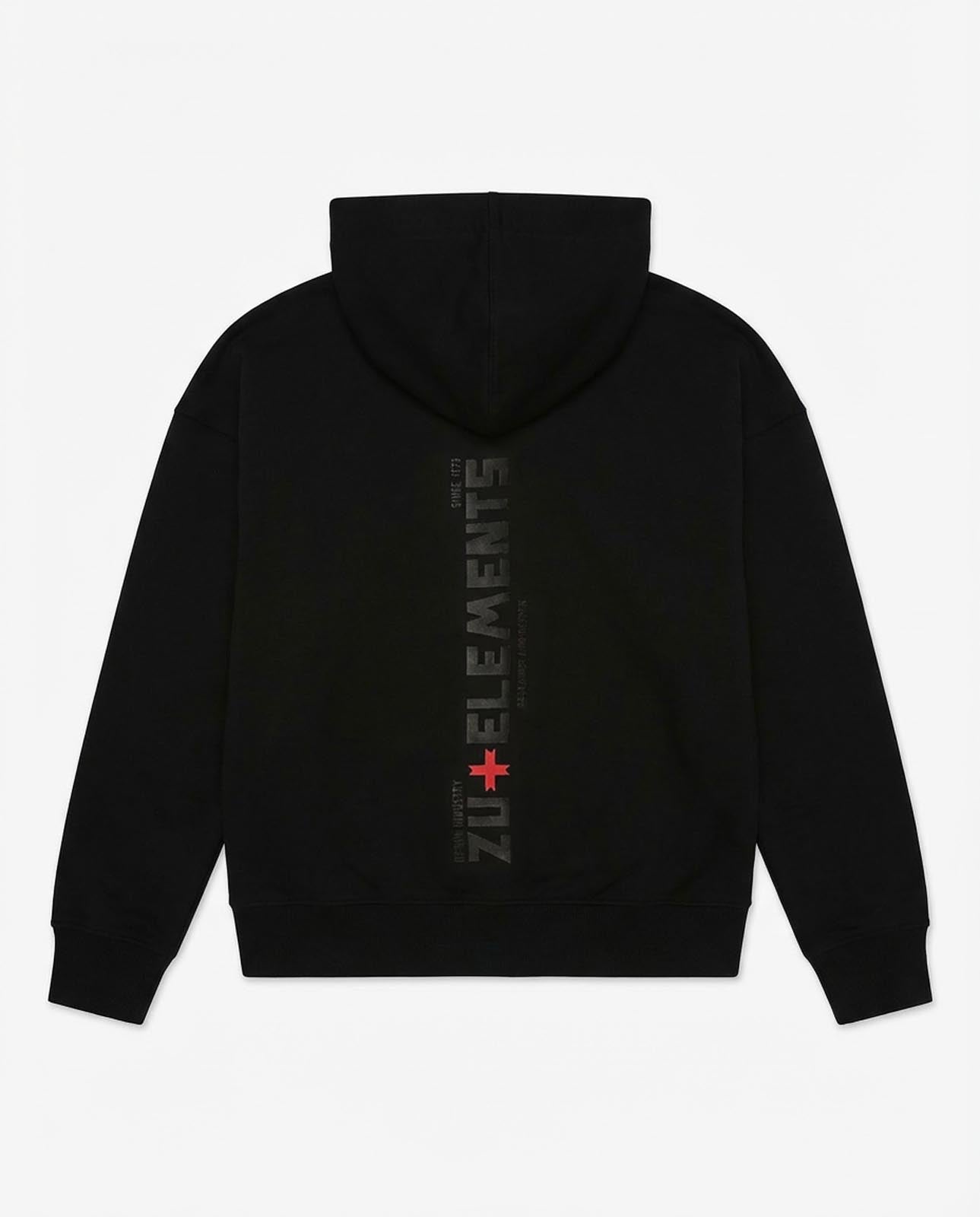 Felpa zip con cappuccio, logo stampato sul davanti e dietro, interno cappuccio in mesh