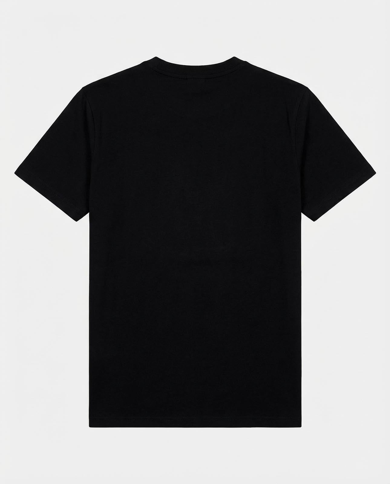 T-shirt girocollo maniche corte con stampa frontale – Optical Black
