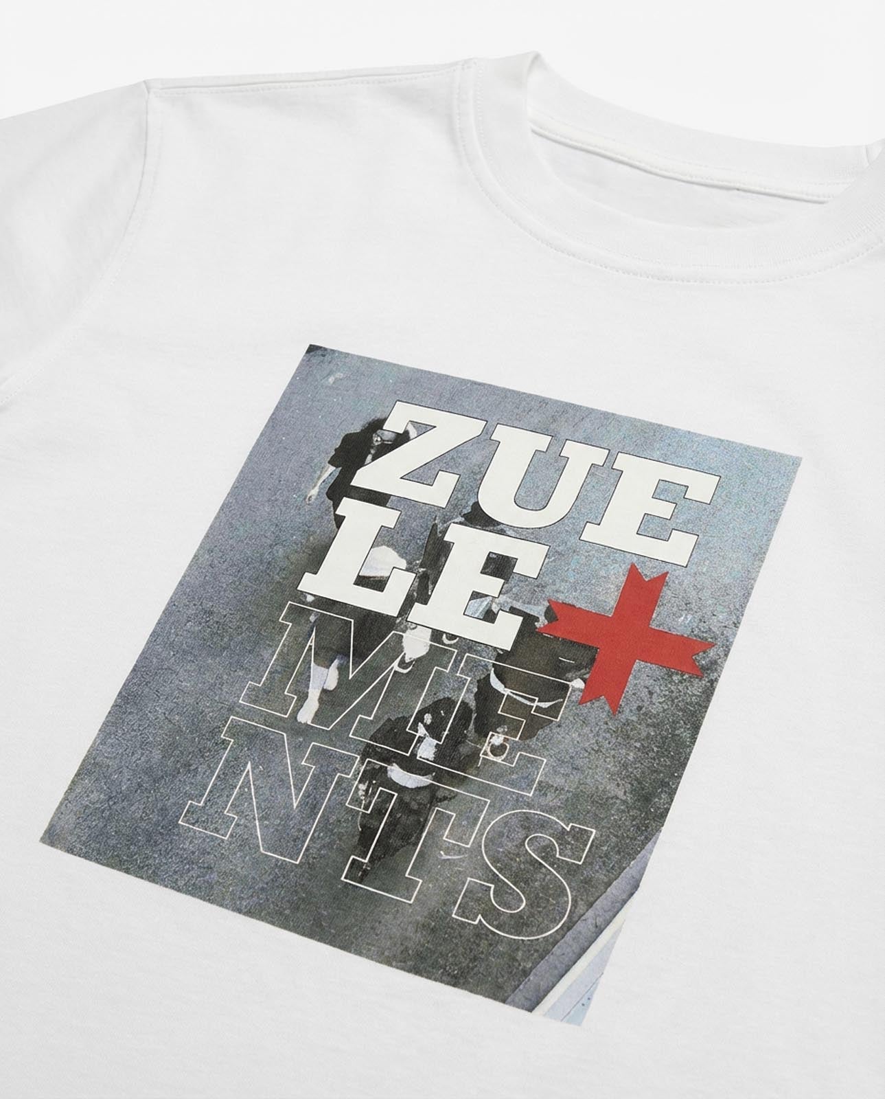 T-shirt girocollo maniche corte con stampa frontale – Optical Black