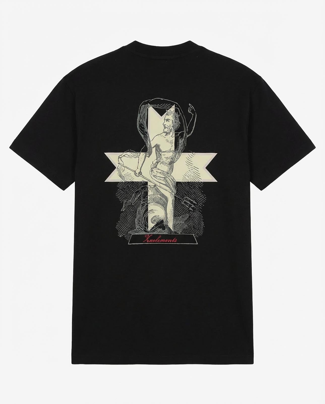 T-shirt girocollo maniche corte con stampa logata lato cuore e sul retro