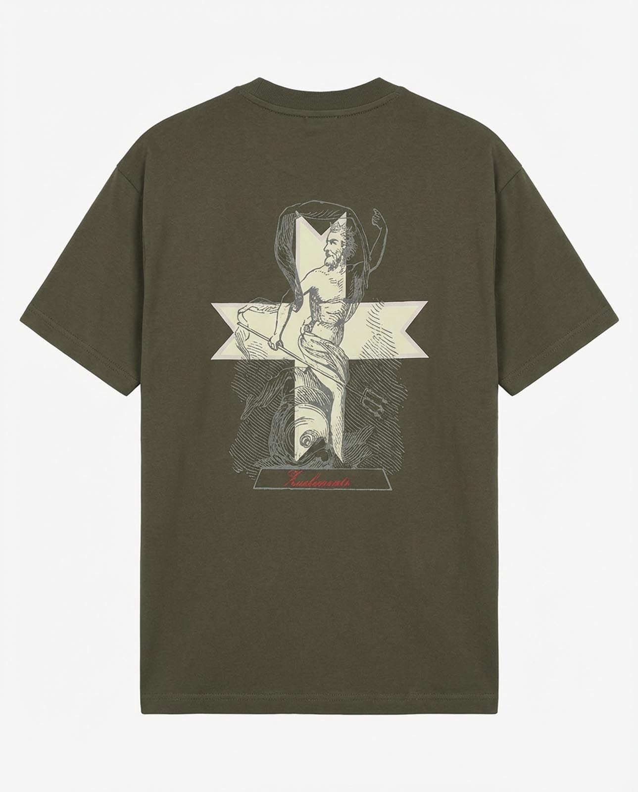 T-shirt girocollo maniche corte con stampa logata lato cuore e sul retro