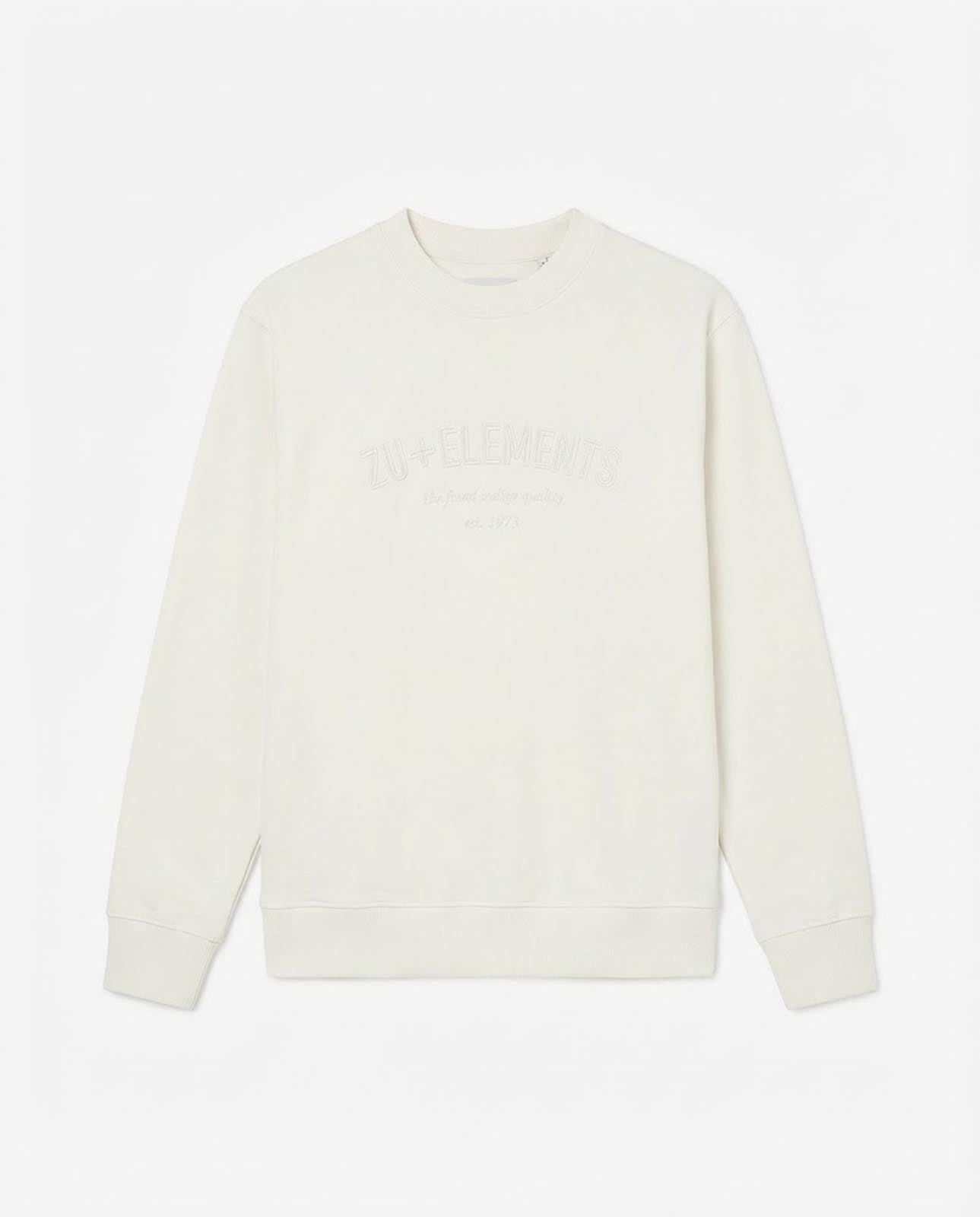 Felpa girocollo con applicazione frontale in tono ricamata