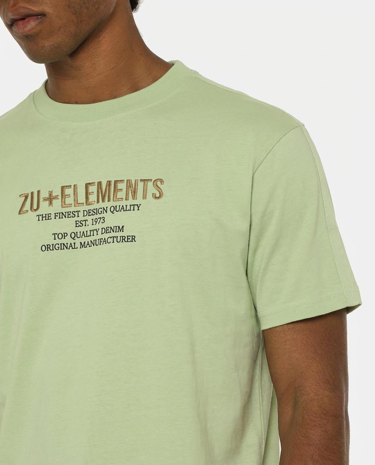 T-shirt girocollo maniche corte, stampa e ricamo frontale, bandina laterale in gross grain