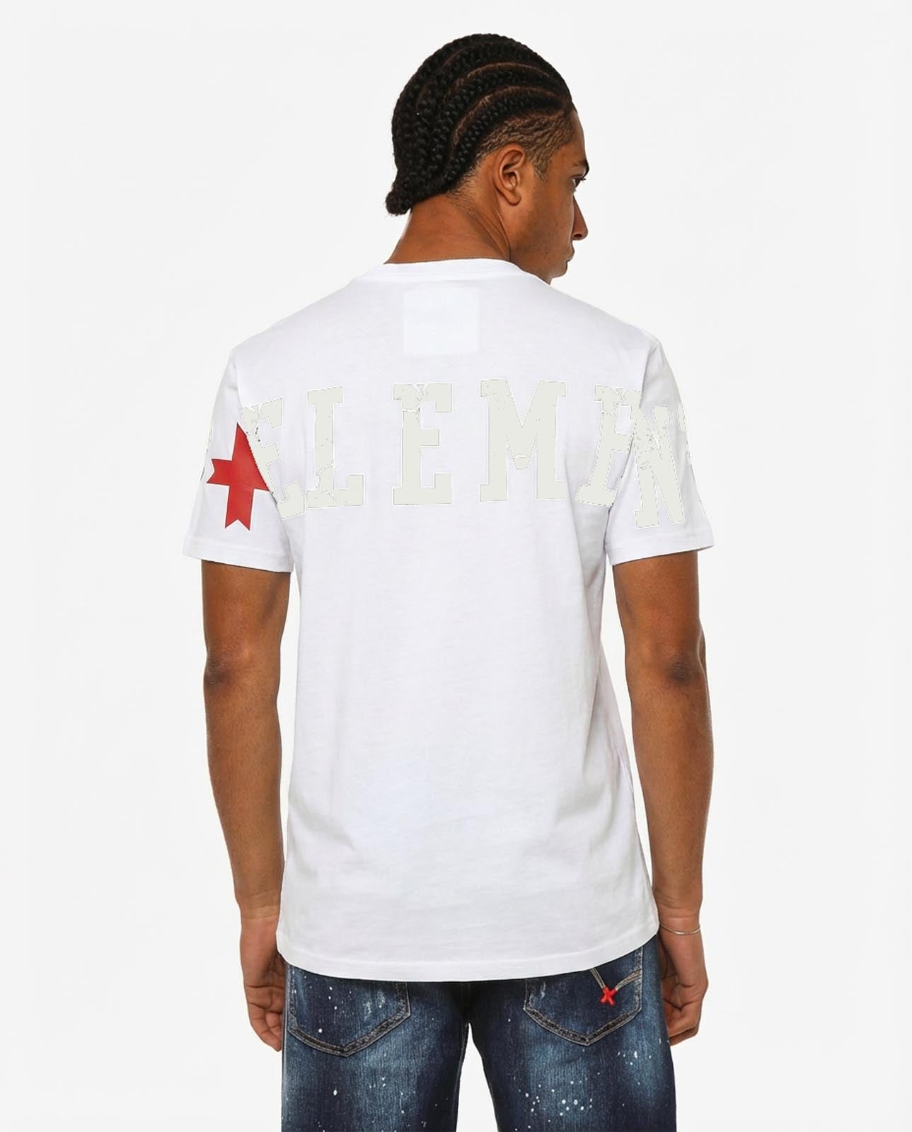 T-shirt girocollo maniche corte, logo stampato su maniche davanti e sul dietro