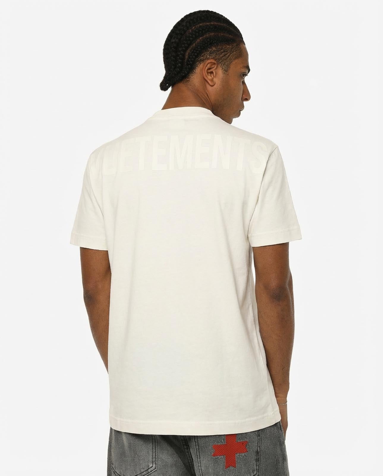 T-shirt girocollo maniche corte, logo stampato lato cuore in tono e stampa sul dietro