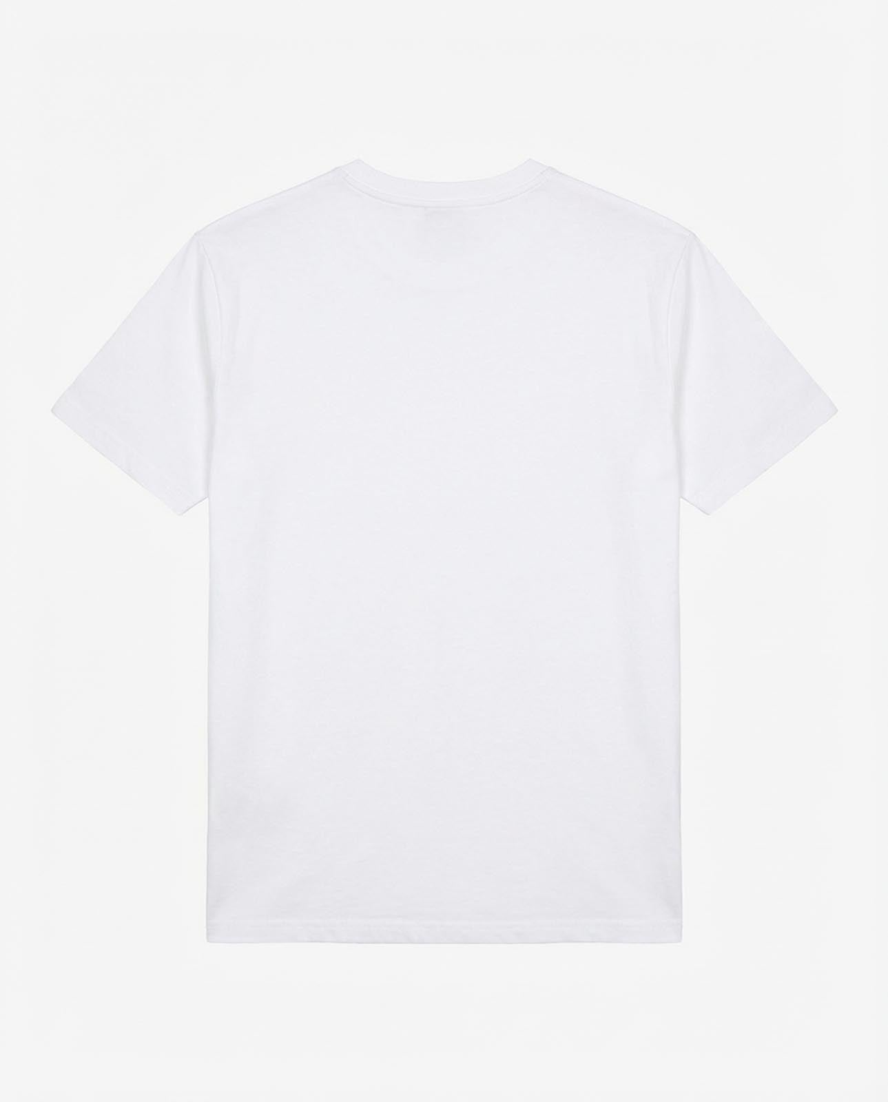 T-shirt girocollo maniche corte, stampa frontale, bandina laterale in gross grain applicata