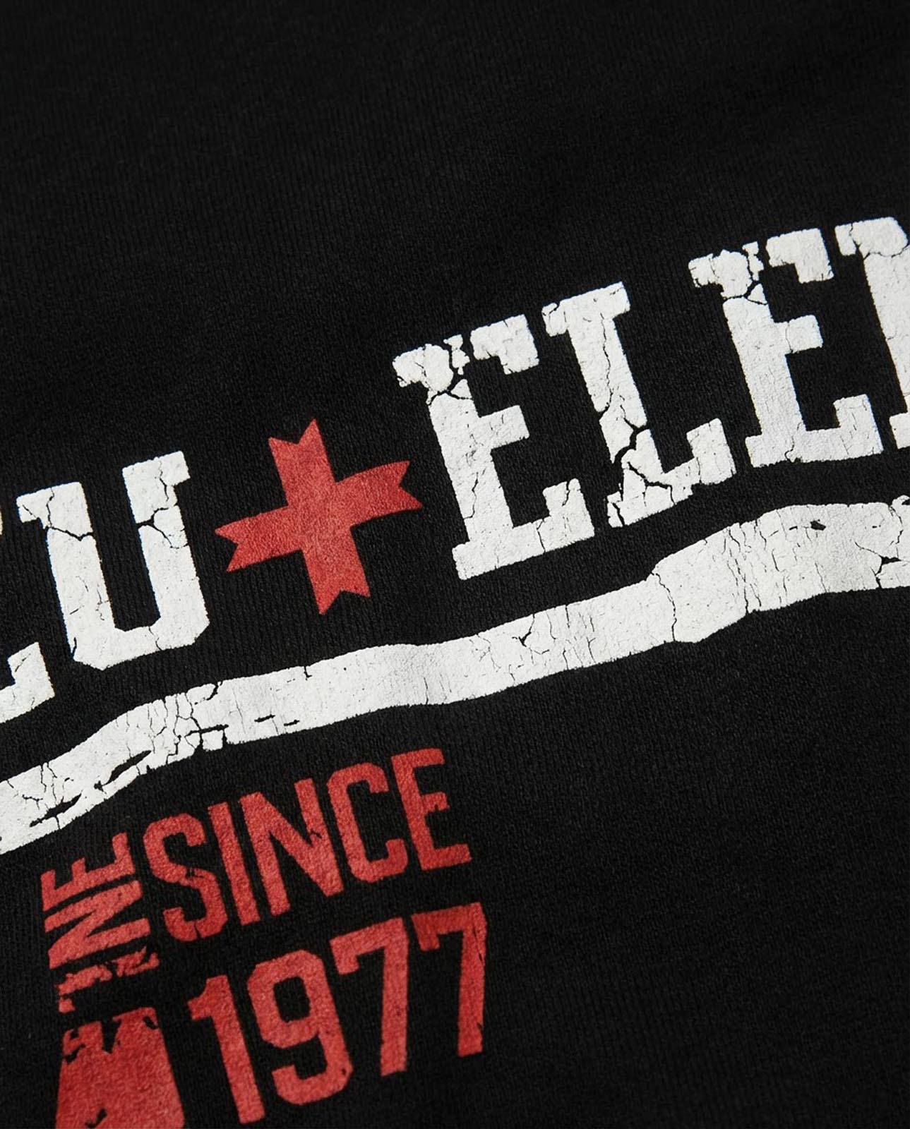 T-shirt girocollo maniche corte, stampa frontale, bandina laterale in gross grain applicata