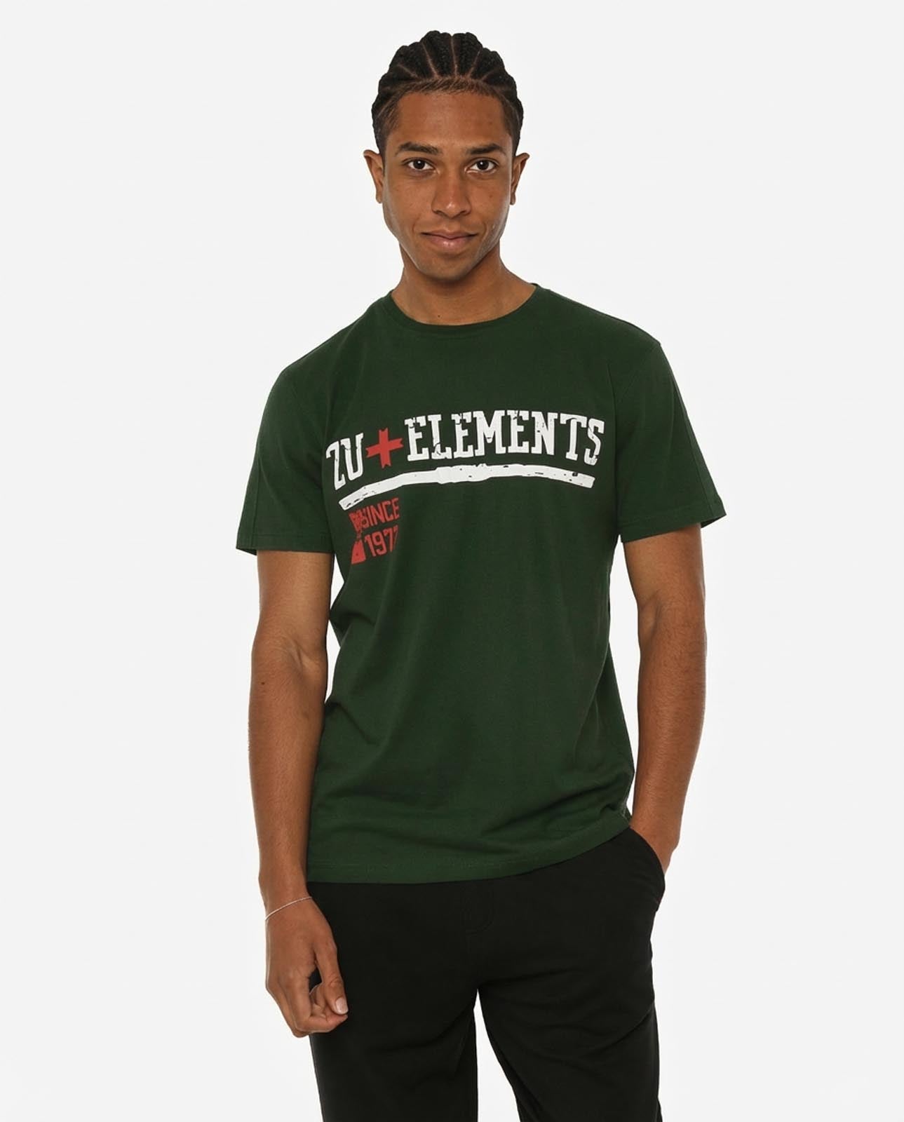 T-shirt girocollo maniche corte, stampa frontale, bandina laterale in gross grain applicata