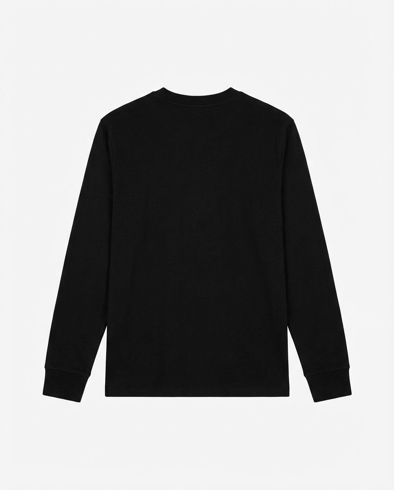 T-shirt manica lunga, logo lato cuore ricamato, collo e polsi a coste