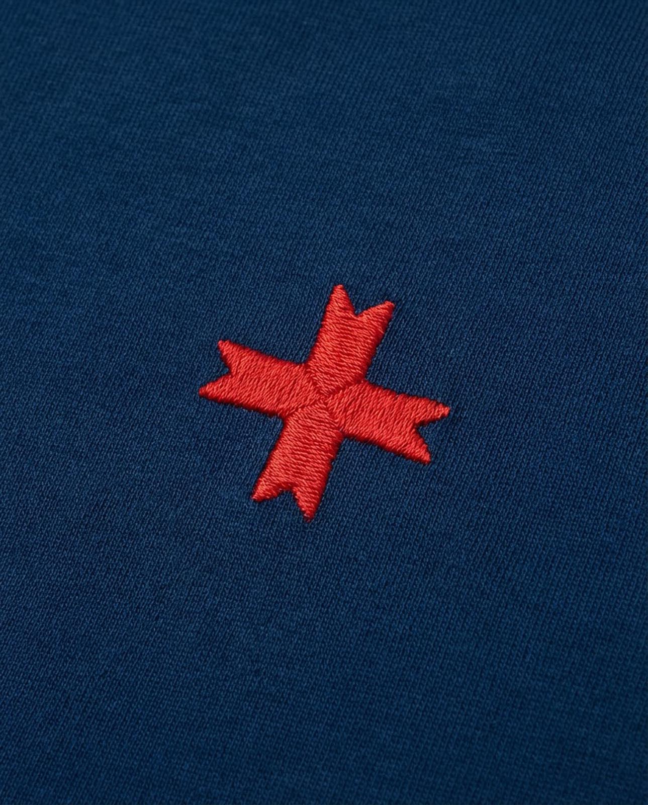 T-shirt maniche corte scollo a v, logo ricamato lato cuore