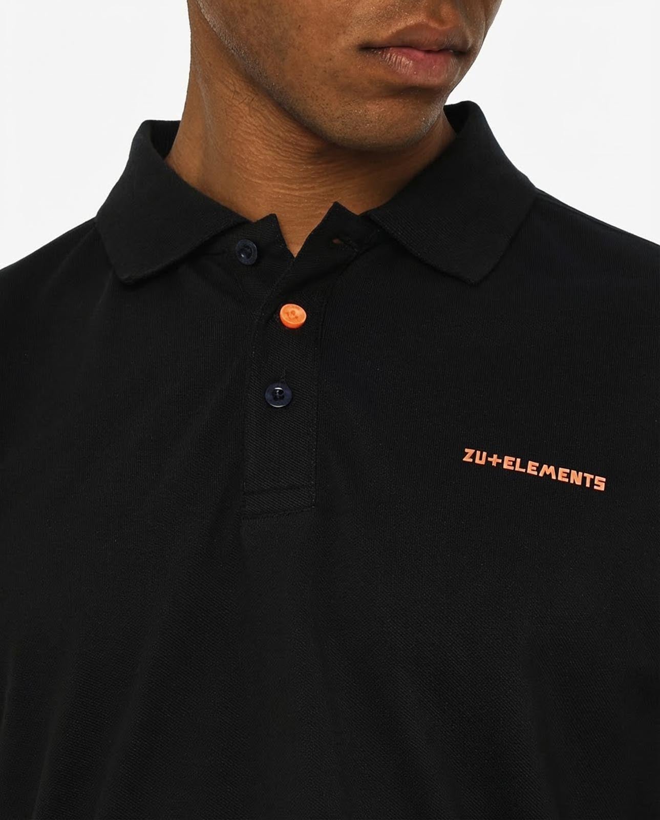 Polo in piquet con profili fluo e logo stampato lato cuore