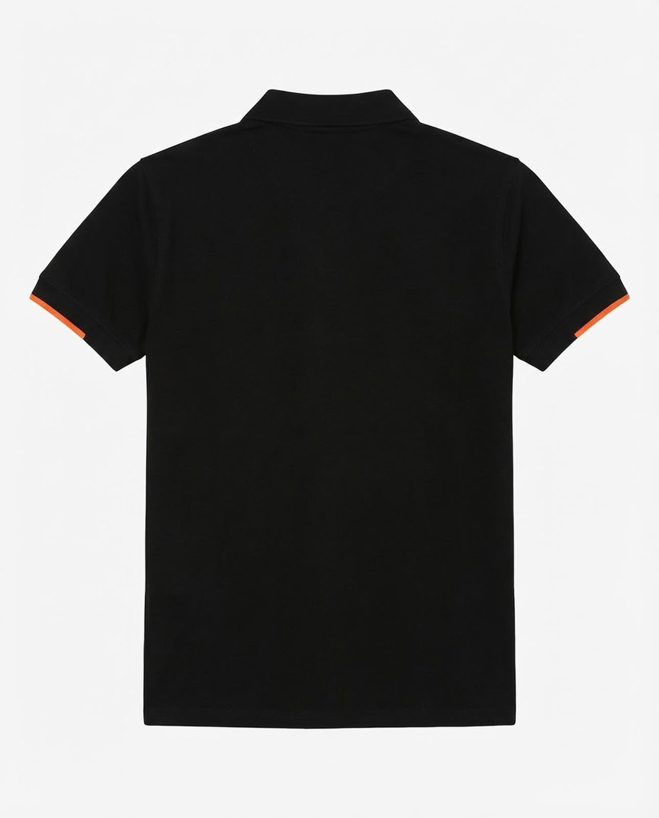 Polo in piquet con profili fluo e logo stampato lato cuore