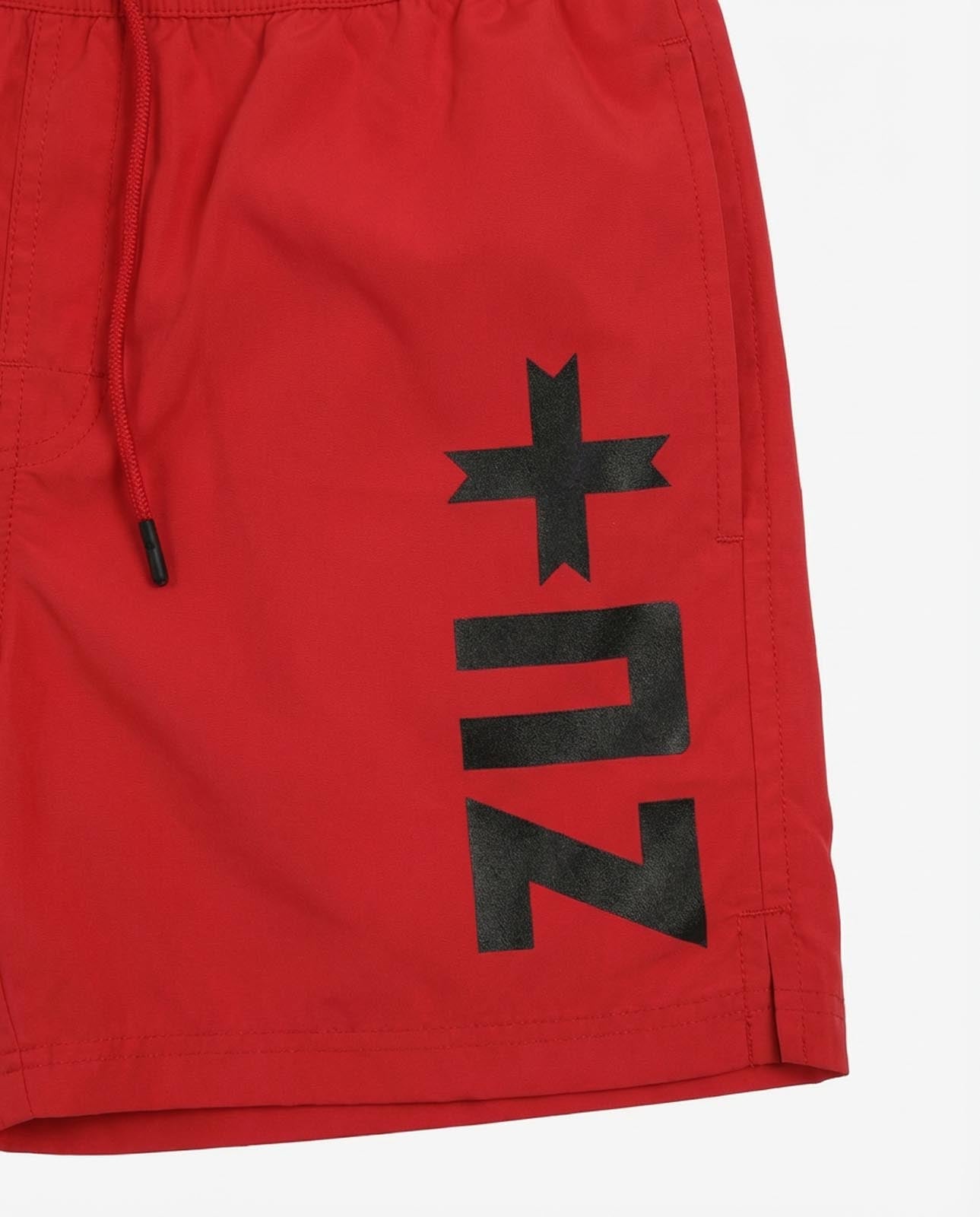 Costume da bagno con tasca posteriore e logo davanti