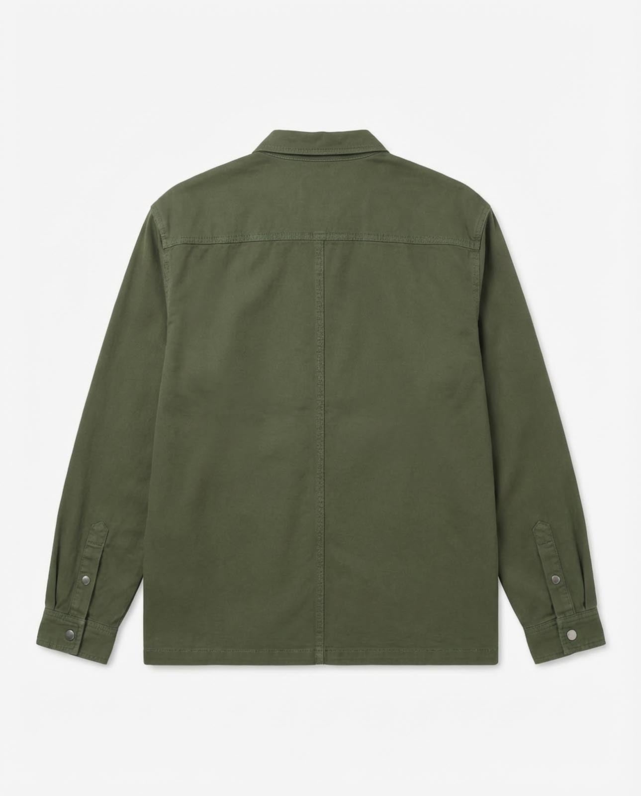 Overshirt in twill con tasche frontali, etichetta e bottoni personalizzati