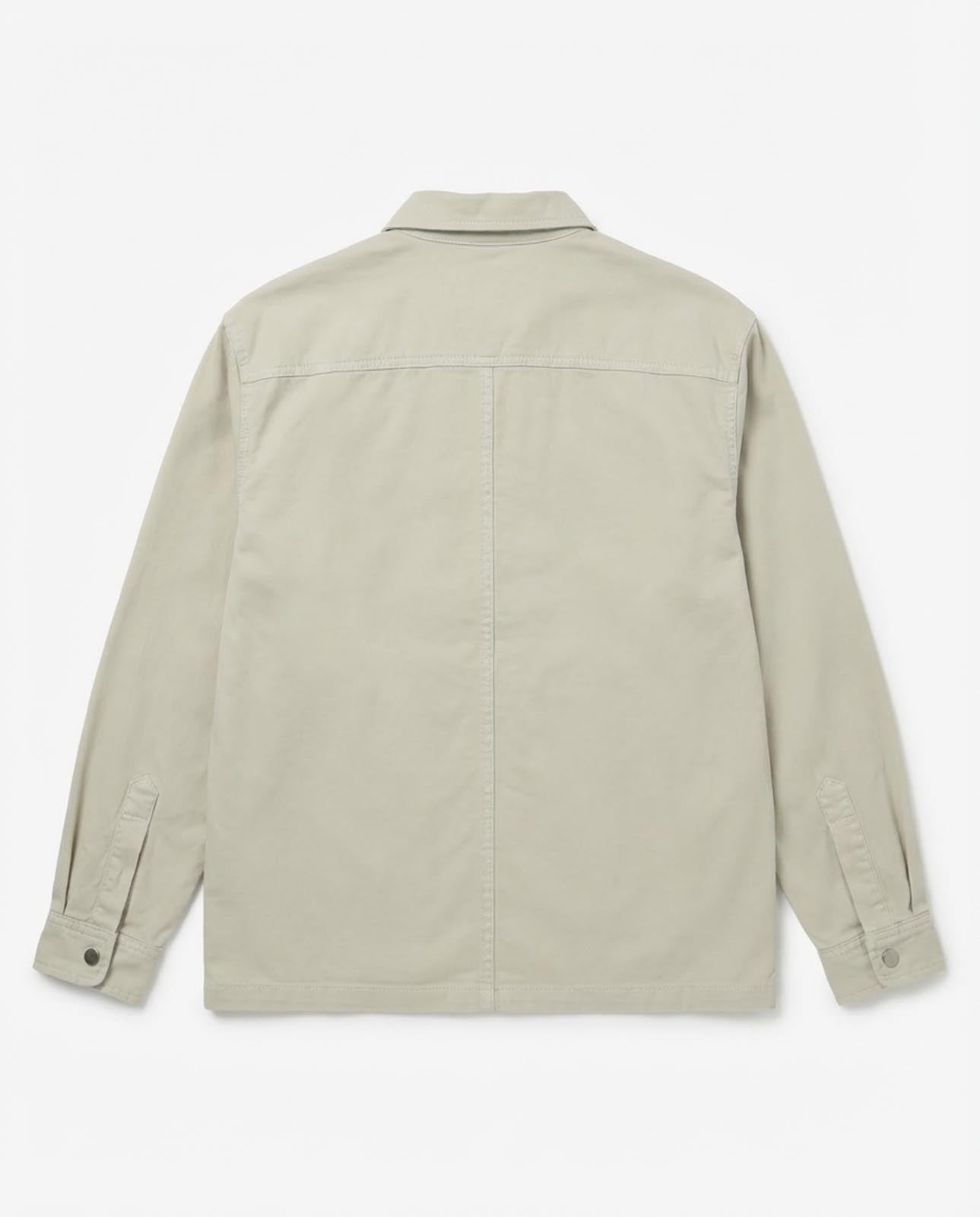 Overshirt in twill con tasche frontali, etichetta e bottoni personalizzati